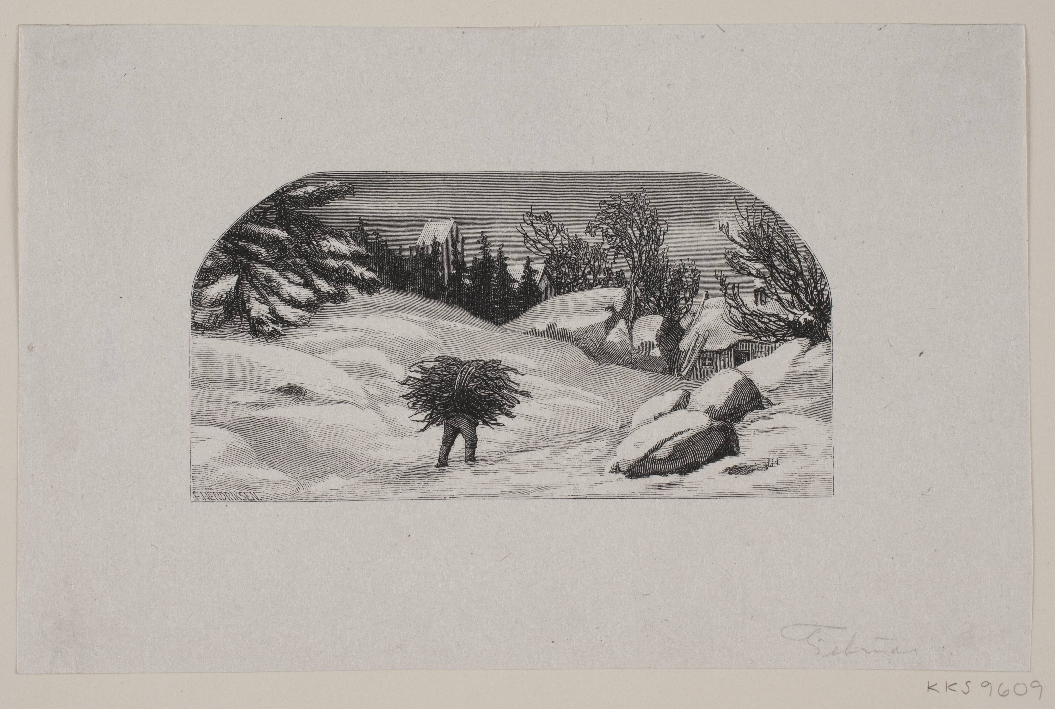 "Dansen i skoven". Illustration til 'Maanederne i Digt og Billede'