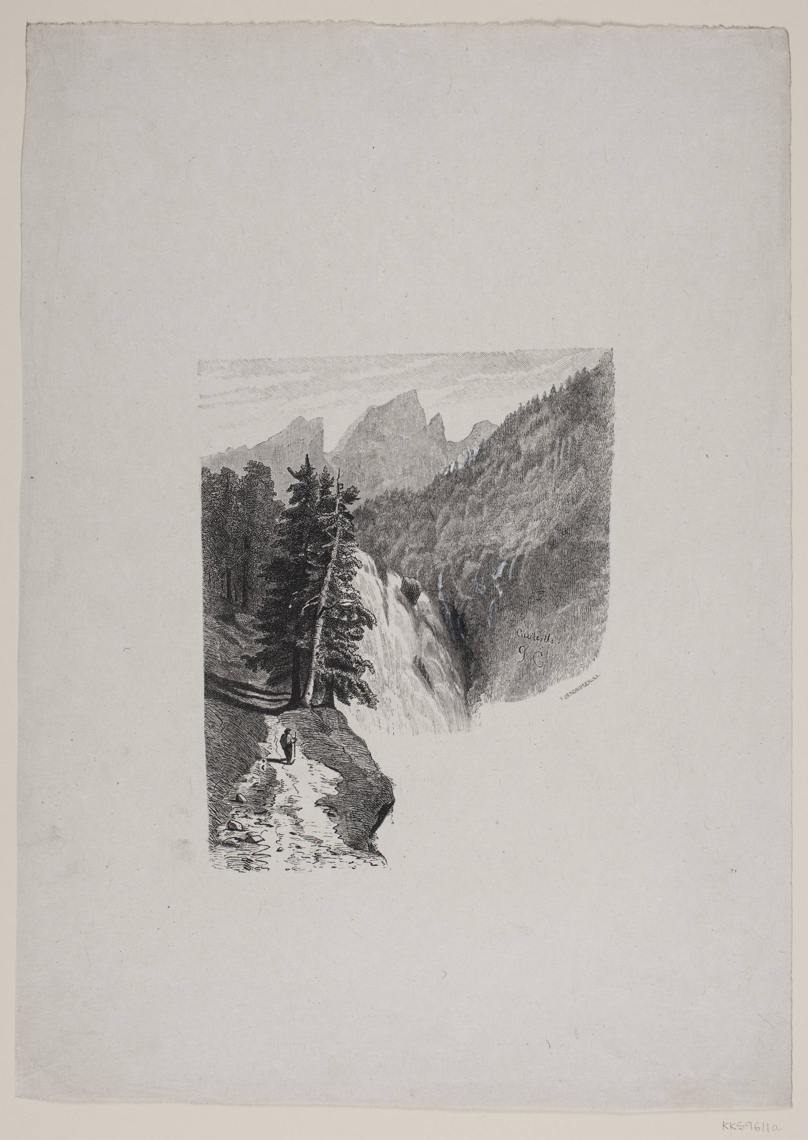 Vandfald. Cauterets. Fra pyræerne
