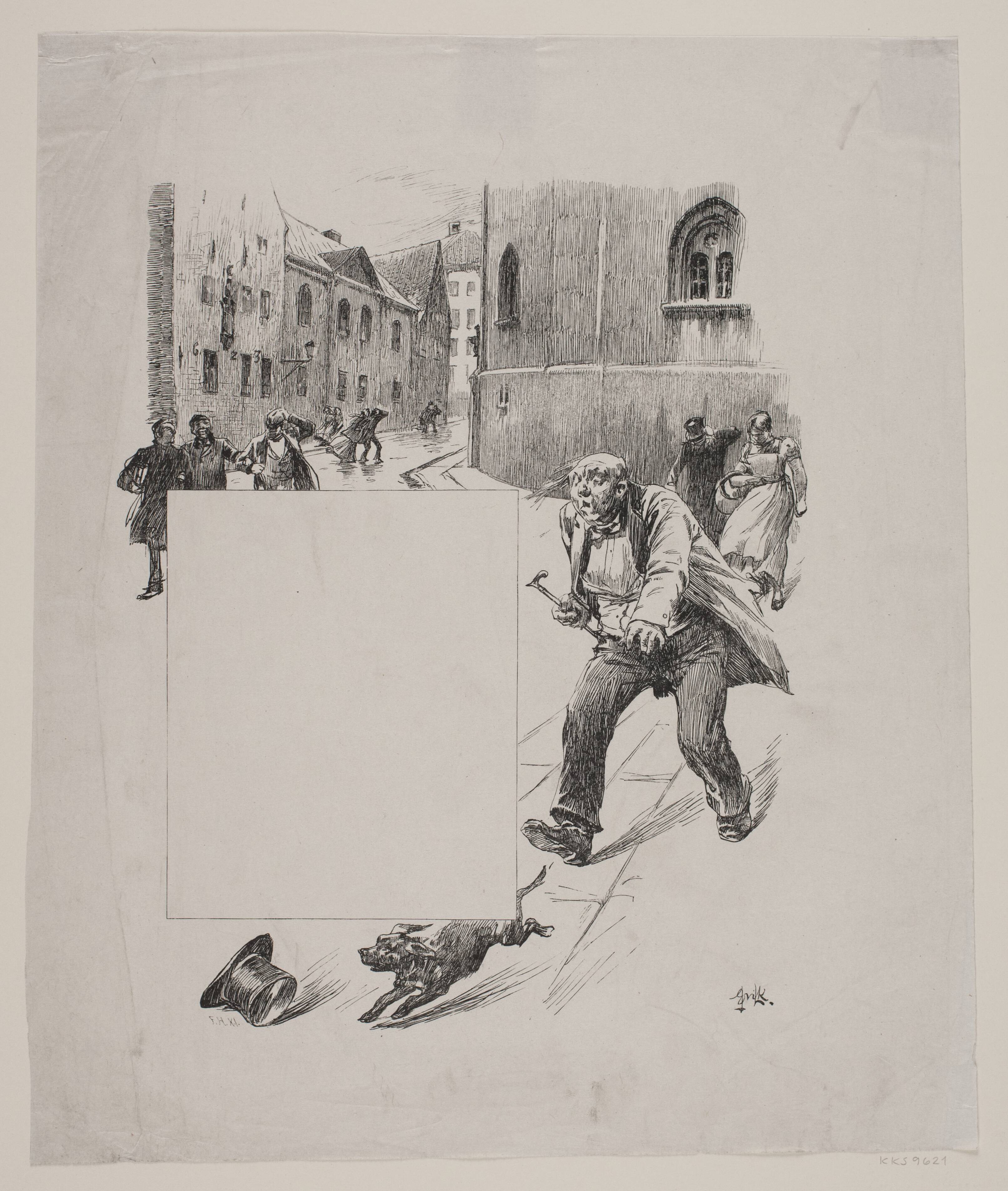 Illustration til Carl Ploug, "Regensvise"