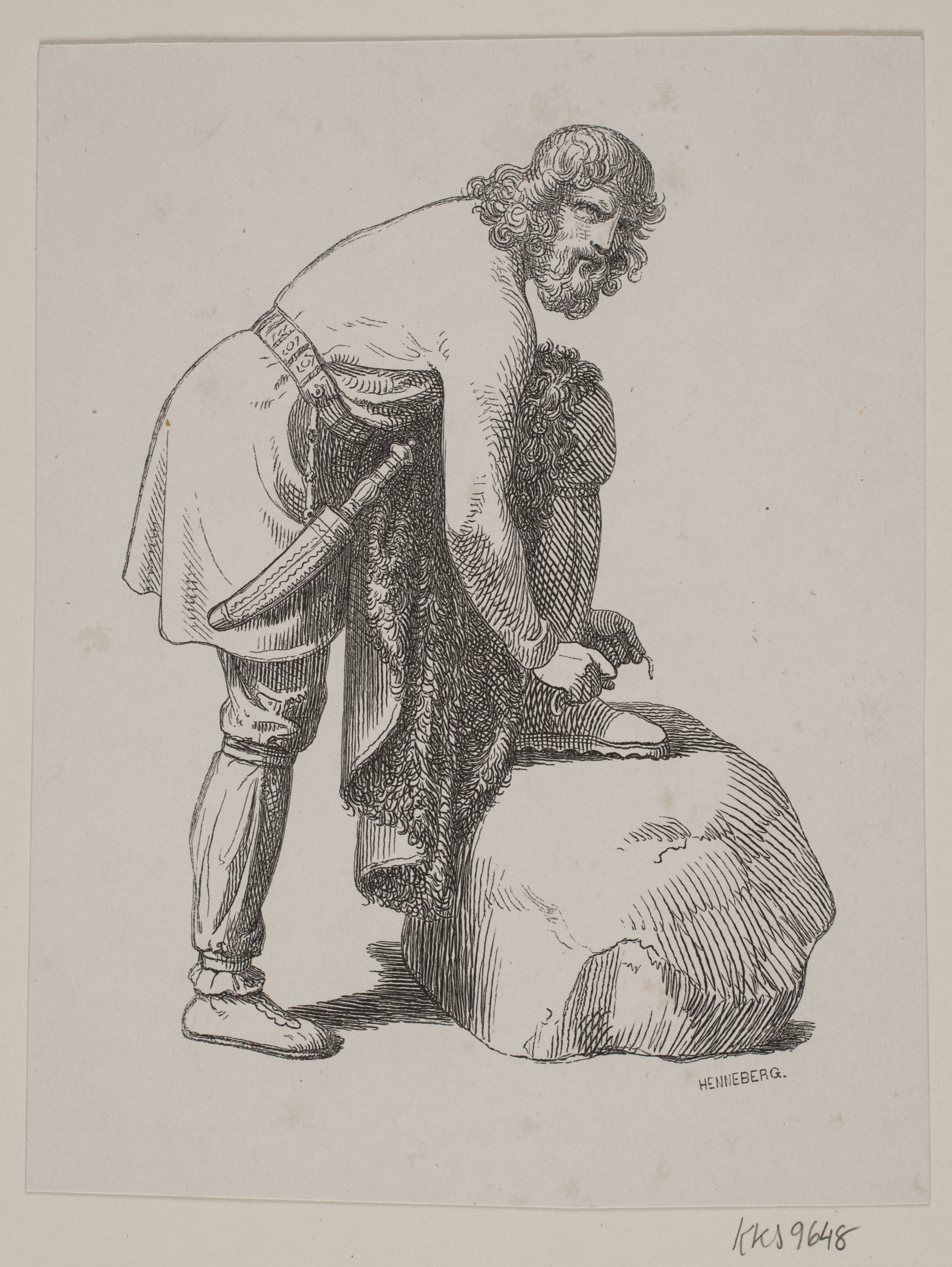 Vidar. Illustration til Fabricius' Danmarks historie 1, 143.
