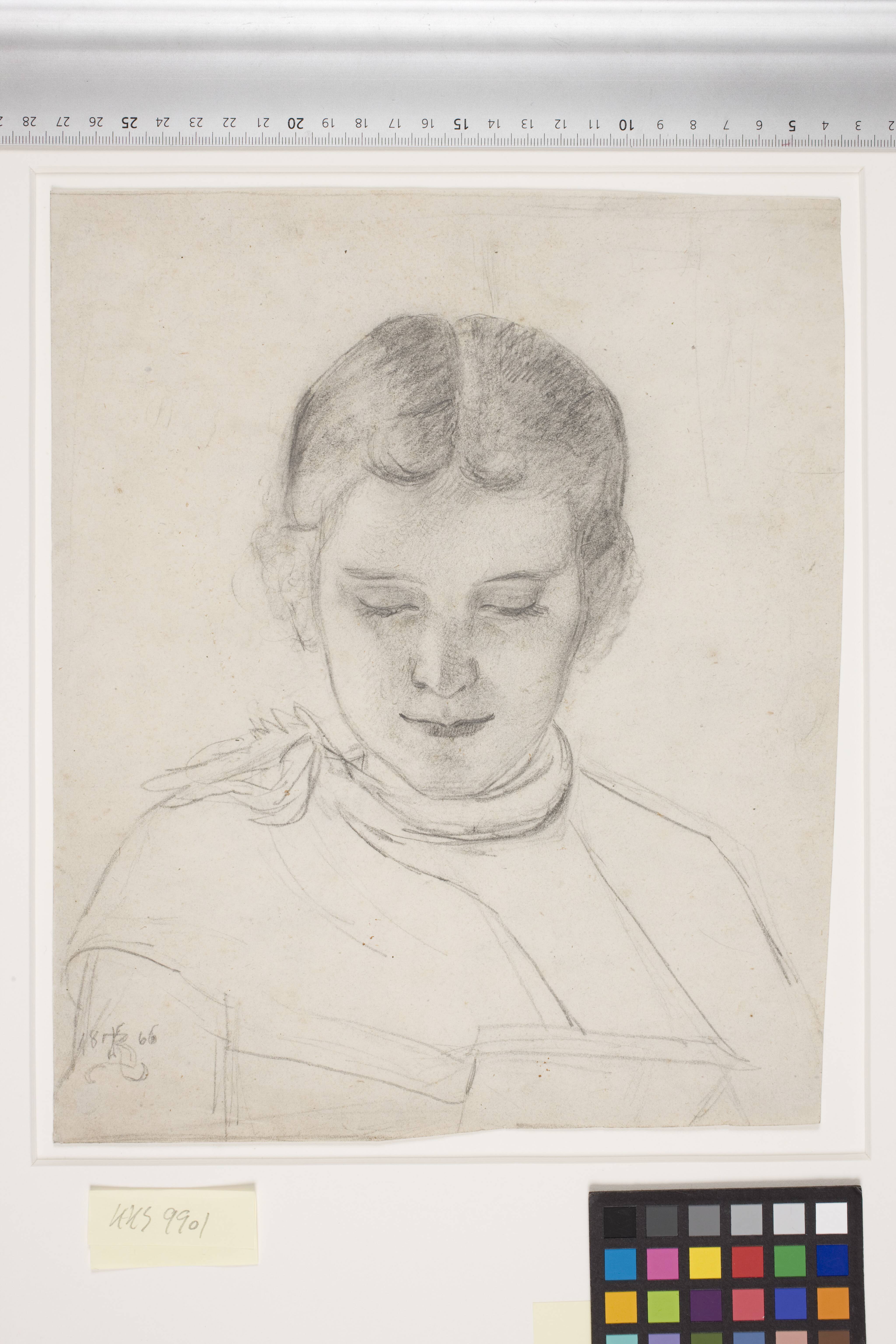 Kunstnerens søster, Elizabeth Zahrtmann, læsende