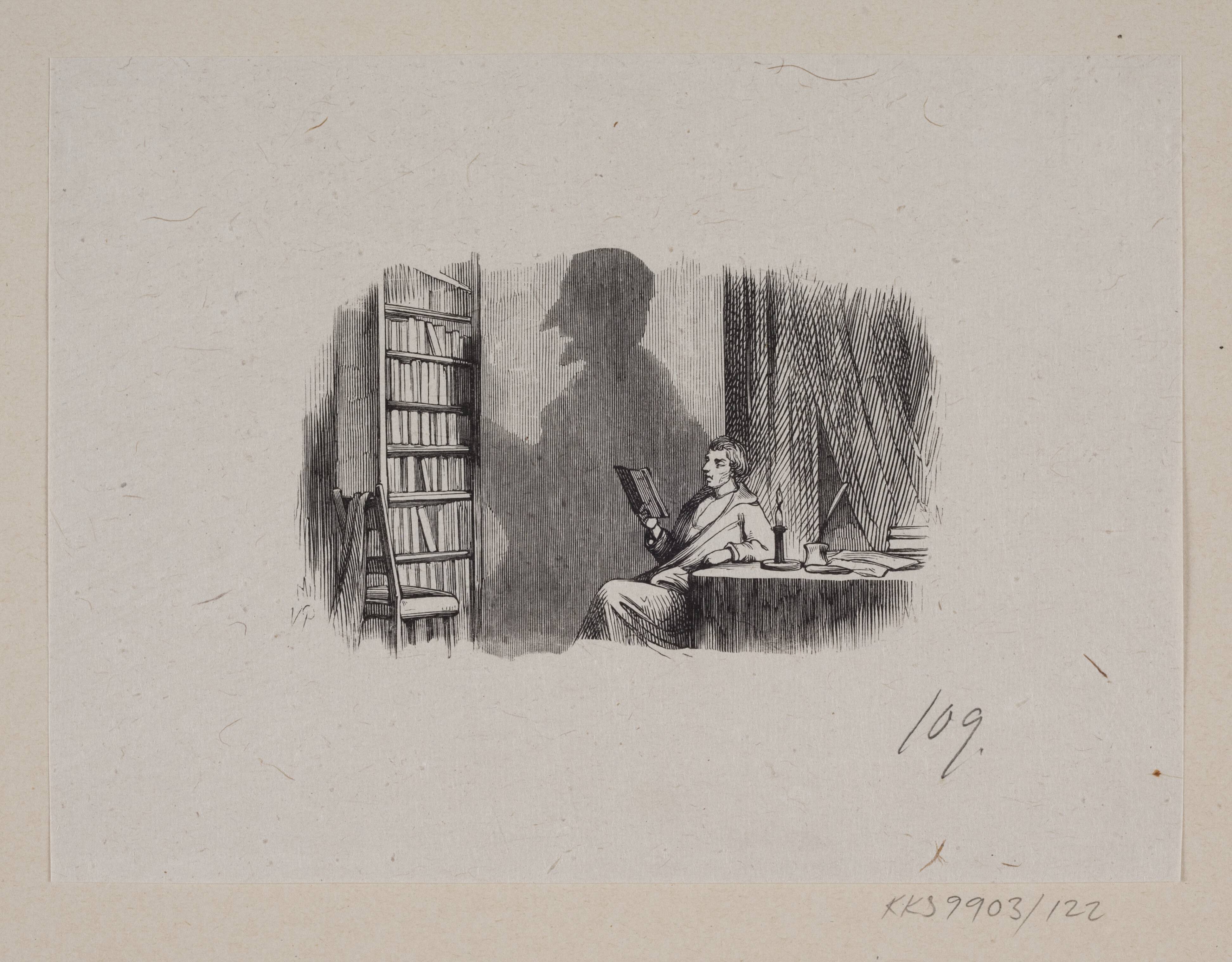 Illustration til "Skyggen" i H.C. Andersen, "Eventyr og Historier", Bind 2