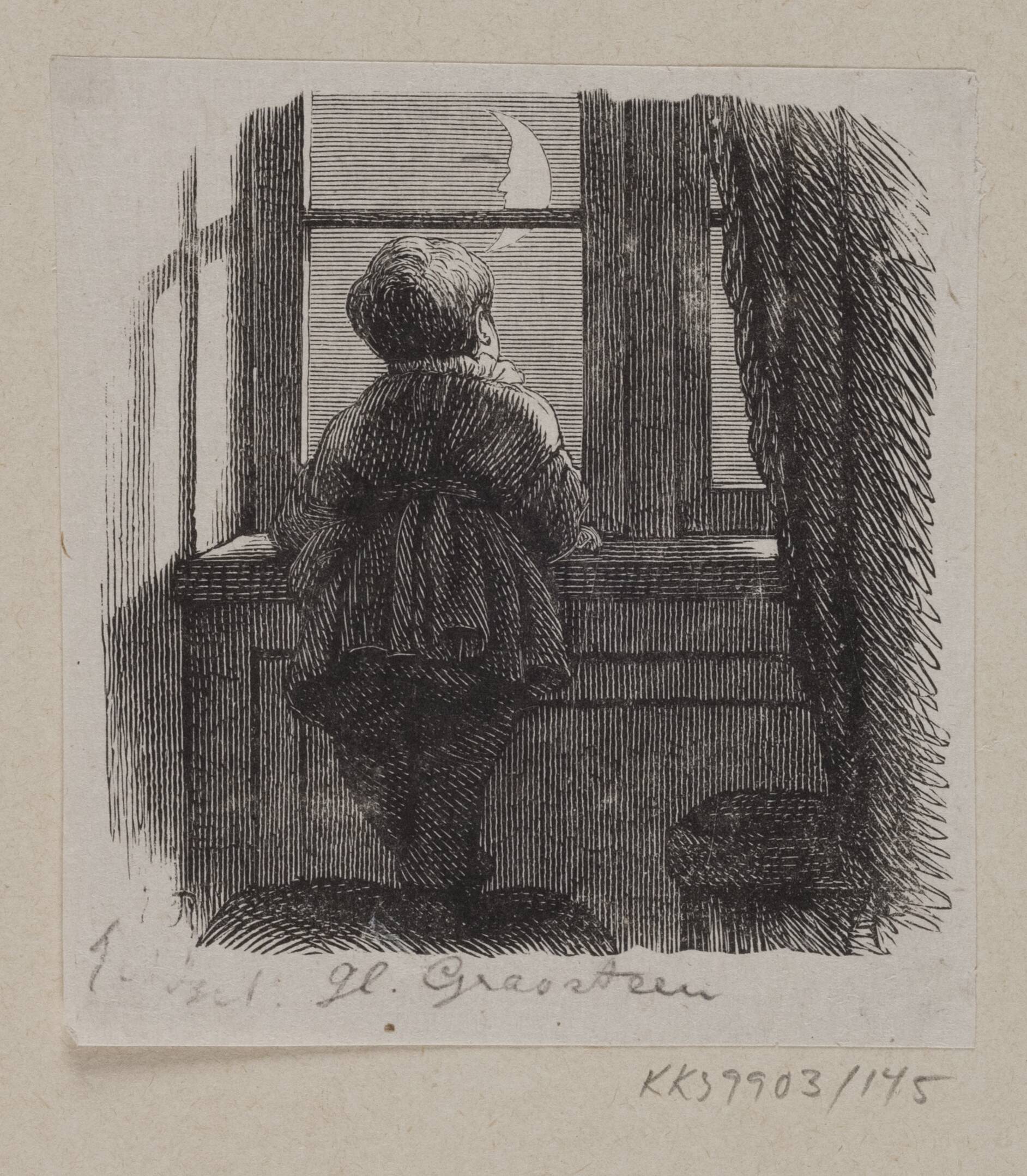 Illustration til "Den gamle Gravsteen" i H.C. Andersen, "Eventyr og Historier", Bind 2