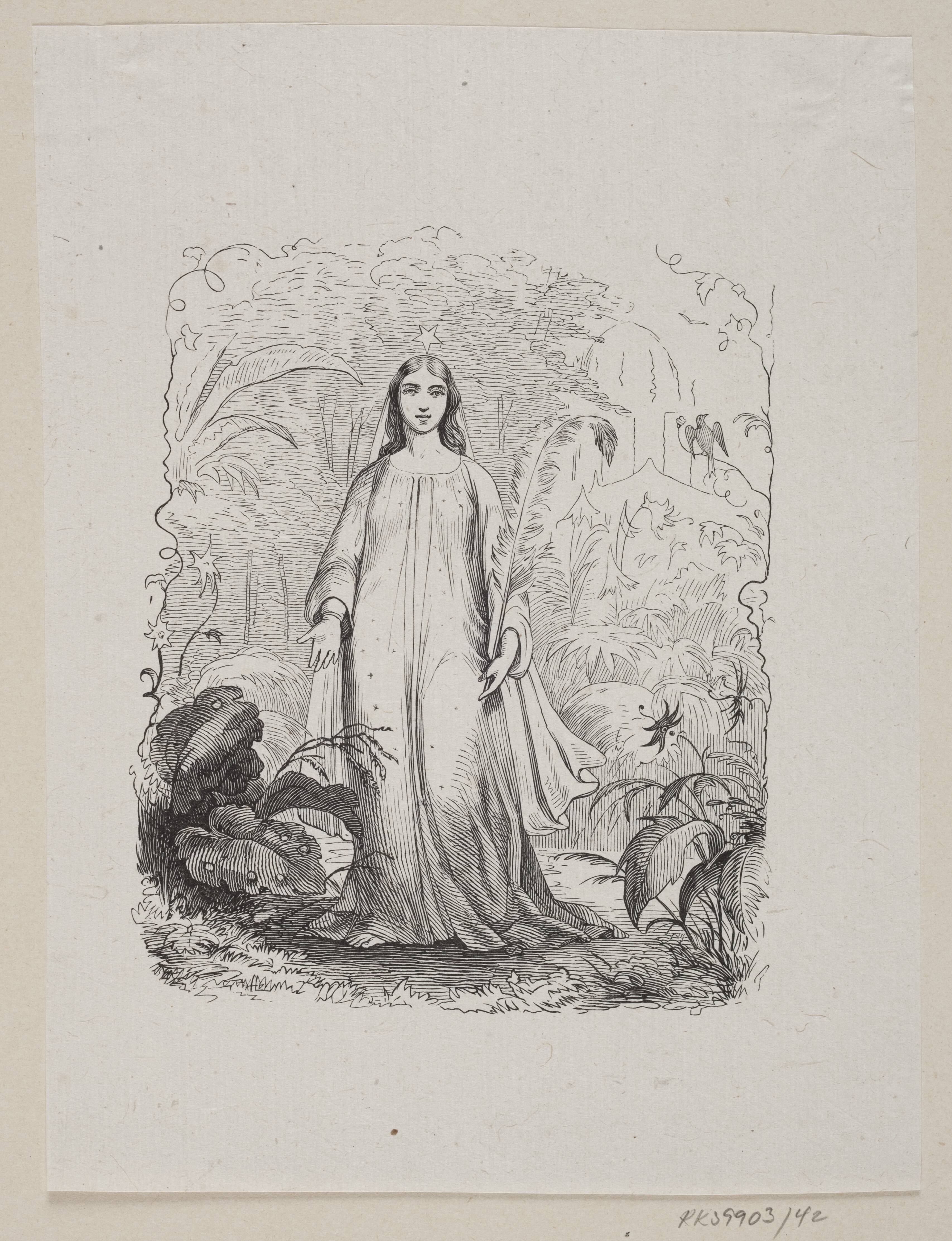 Illustration til "Paradisets Have" i H.C. Andersen, "Eventyr og Historier", Bind 1