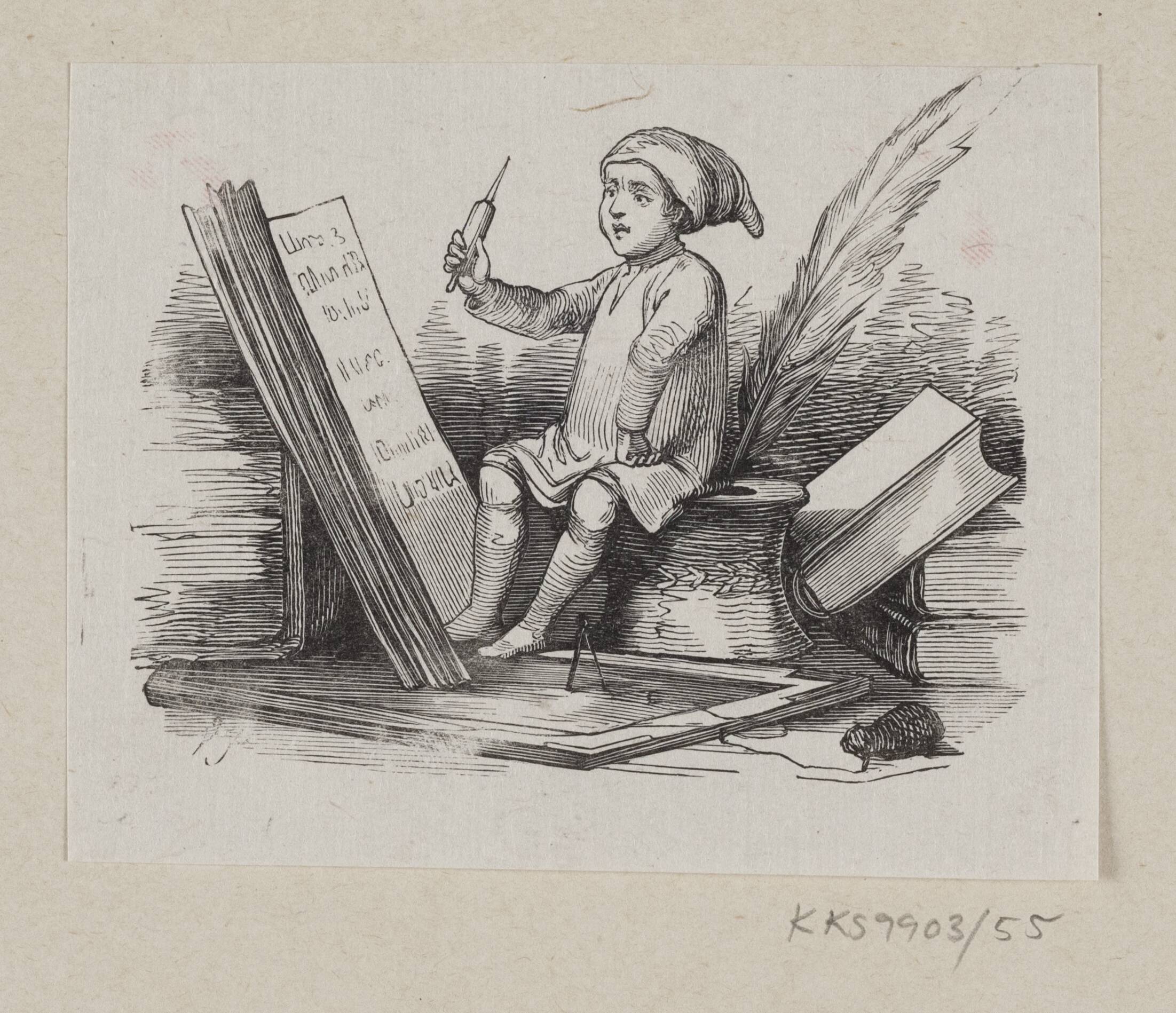 Illustration til "Ole Lukøie" i H.C. Andersen, "Eventyr og Historier", Bind 1
