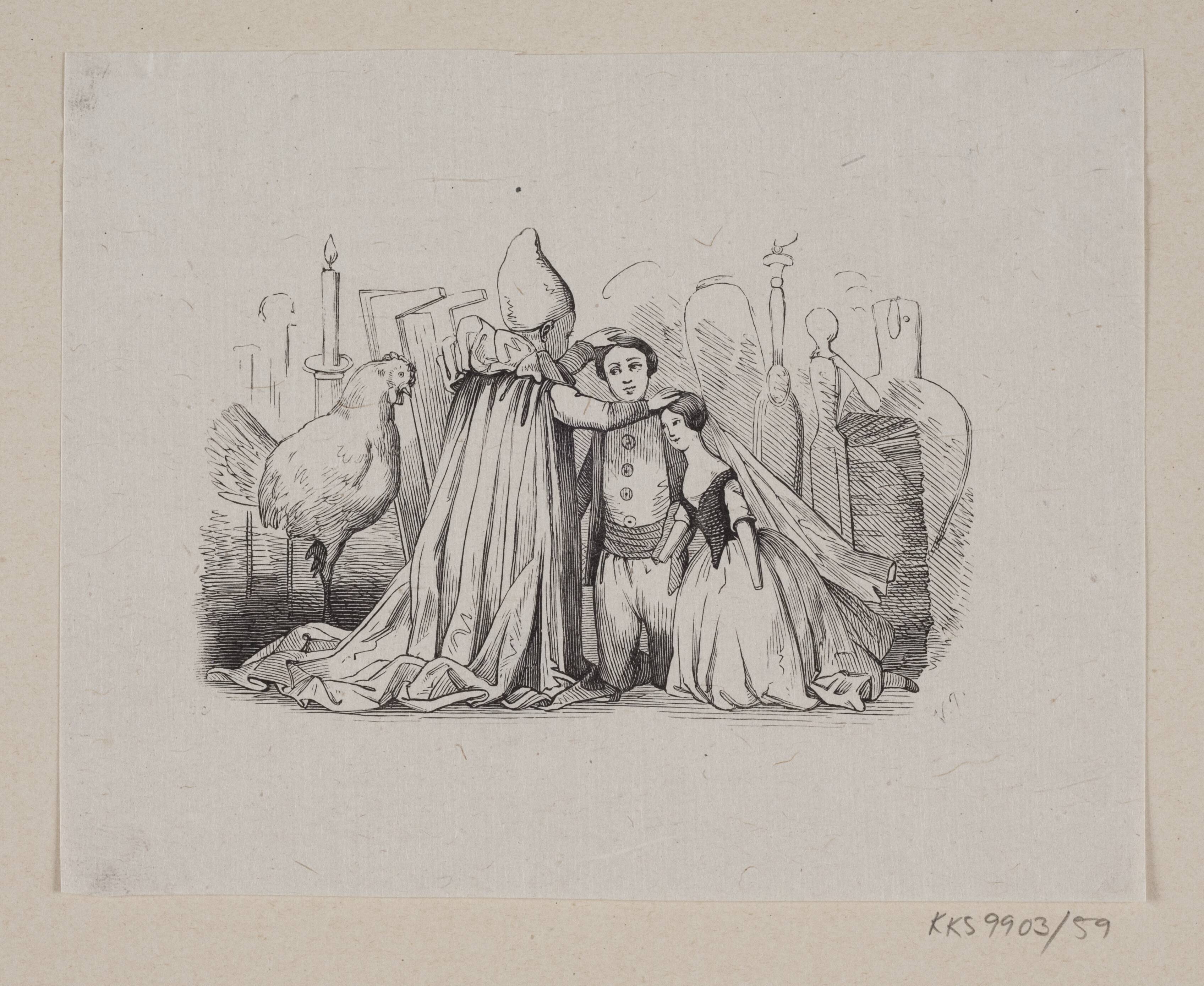 Illustration til "Ole Lukøie" i H.C. Andersen, "Eventyr og Historier", Bind 1