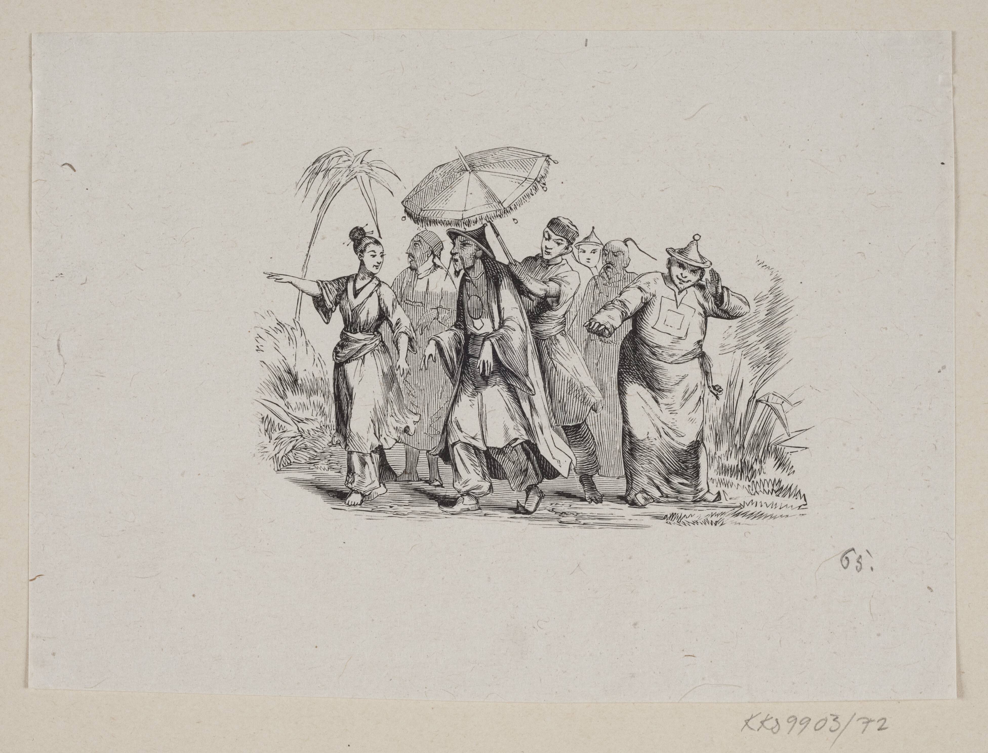 Illustration til "Nattergalen" i H.C. Andersen, "Eventyr og Historier", Bind 1