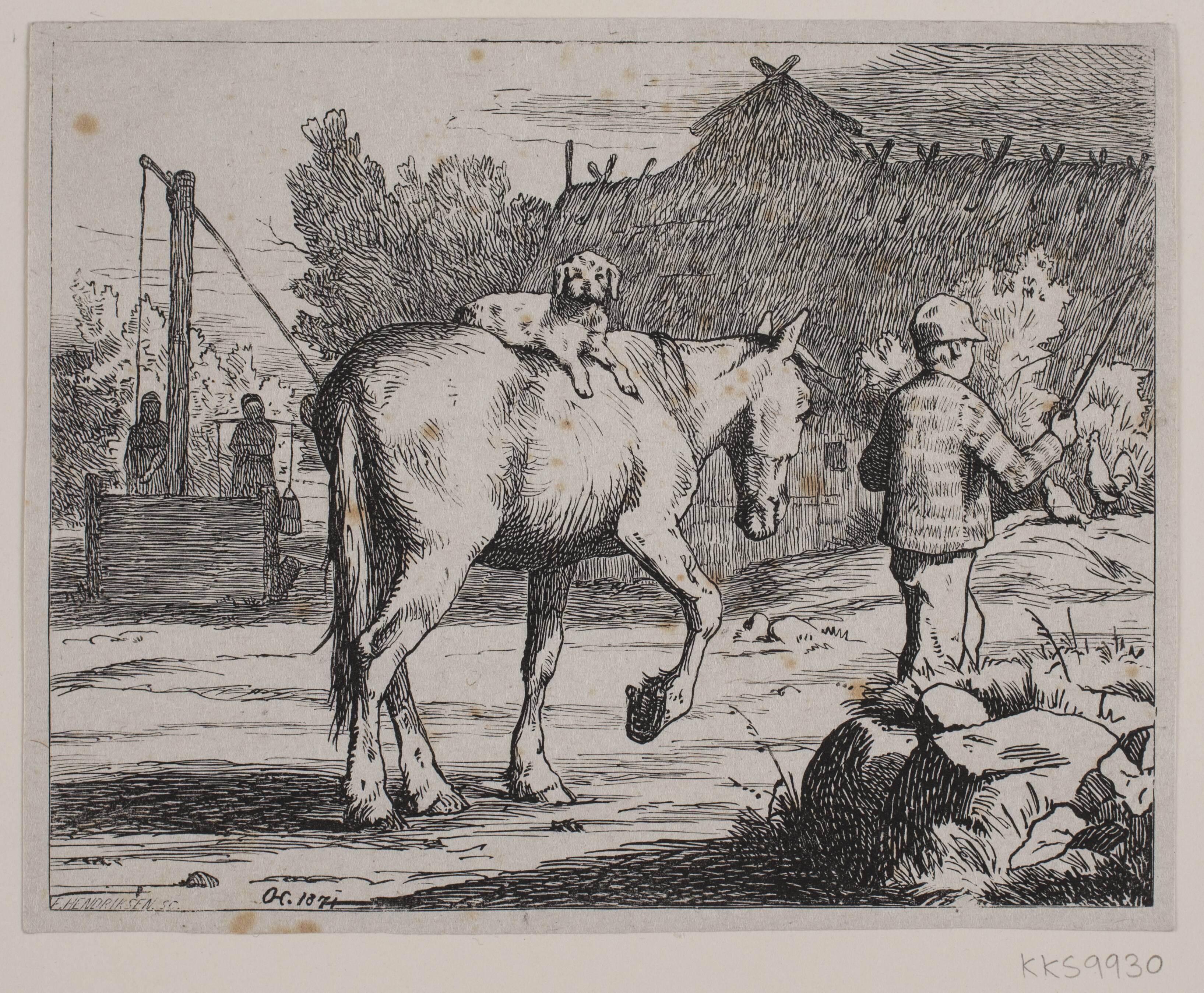 Illustration til et digt af P. Hansen