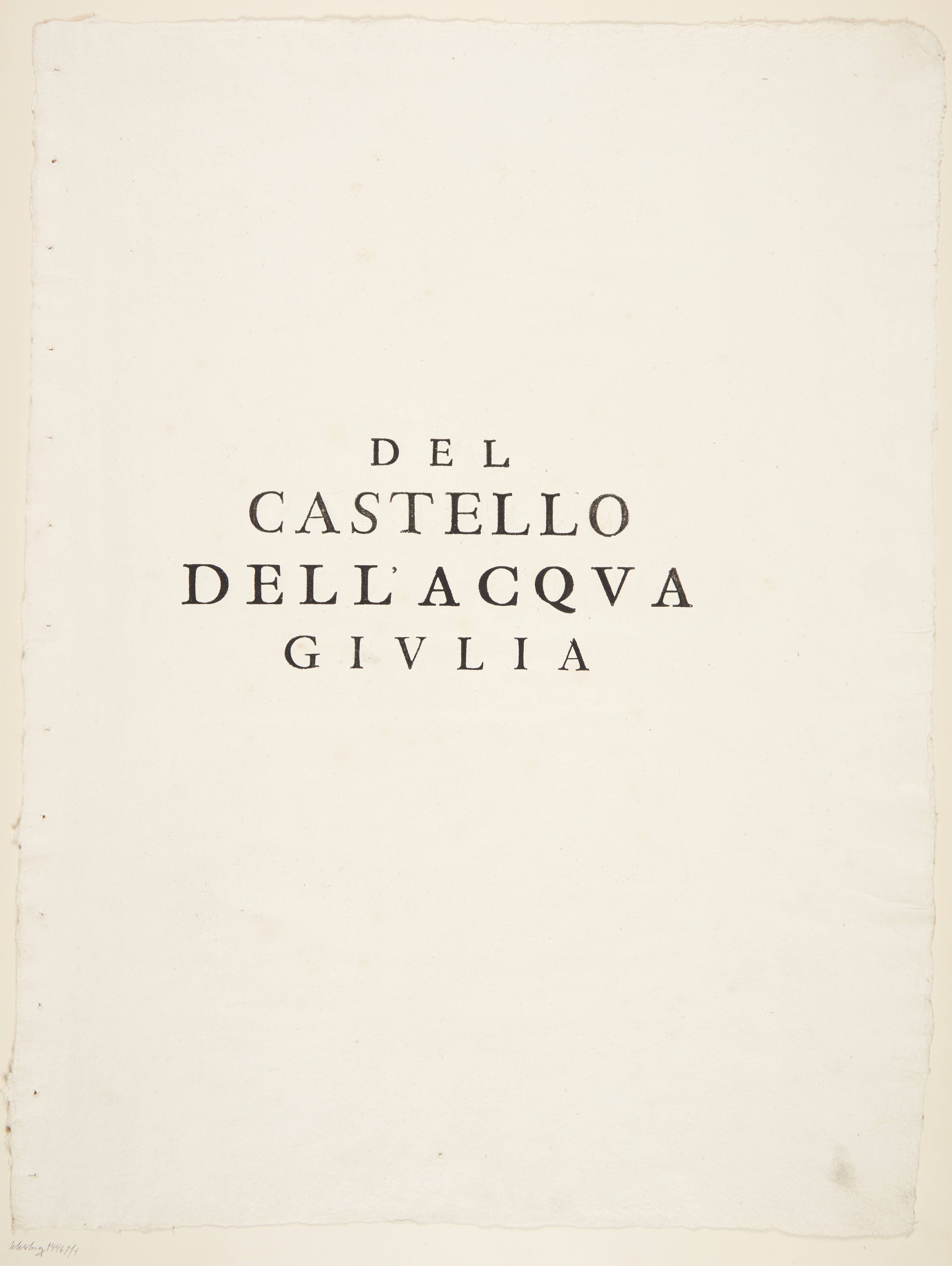 Ruins of the Fountainhead of the Acqua Giulia [...]. Frontpage