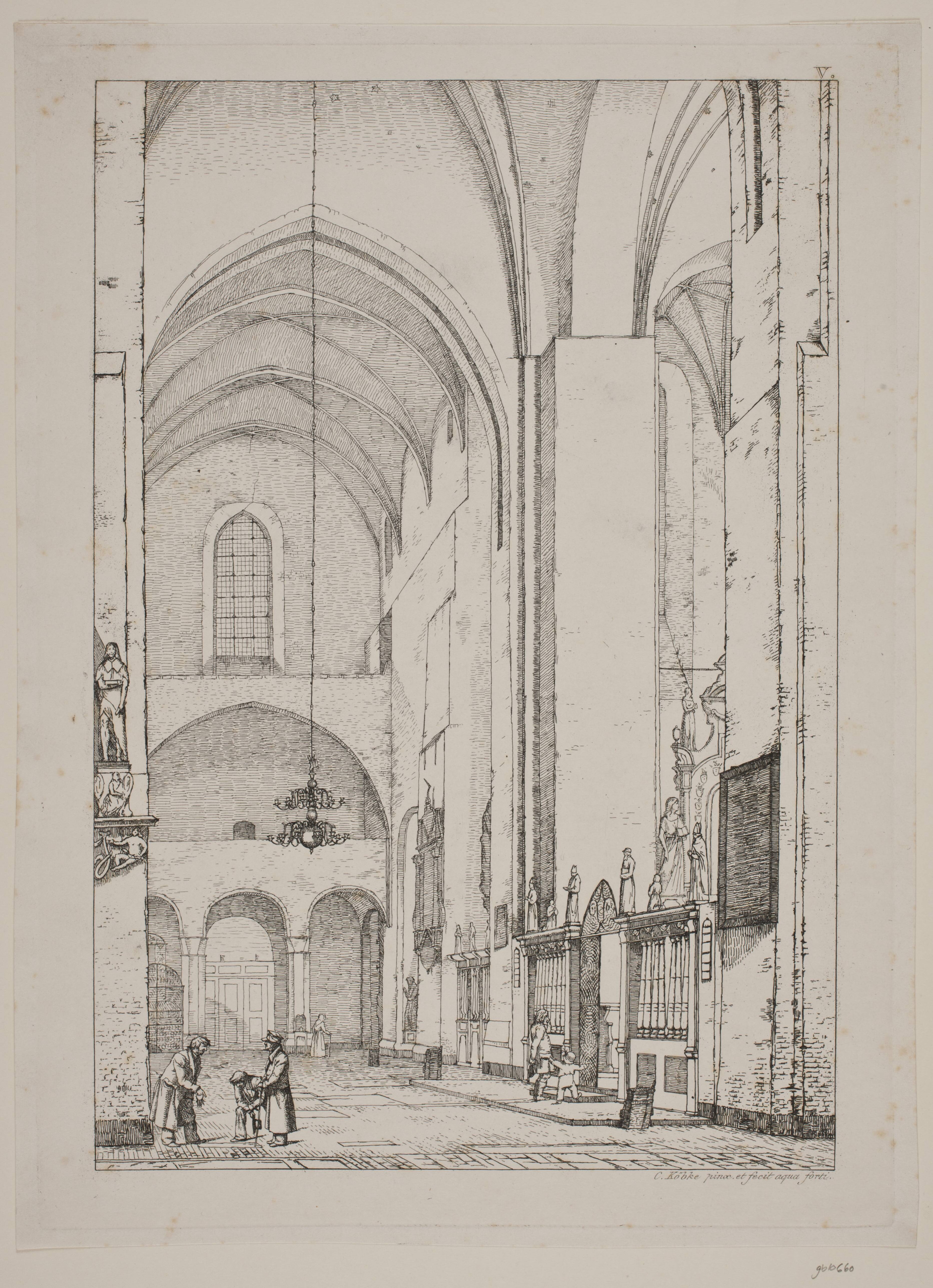 Prospekt af det indre af den nordlige korsarm af Århus domkirke