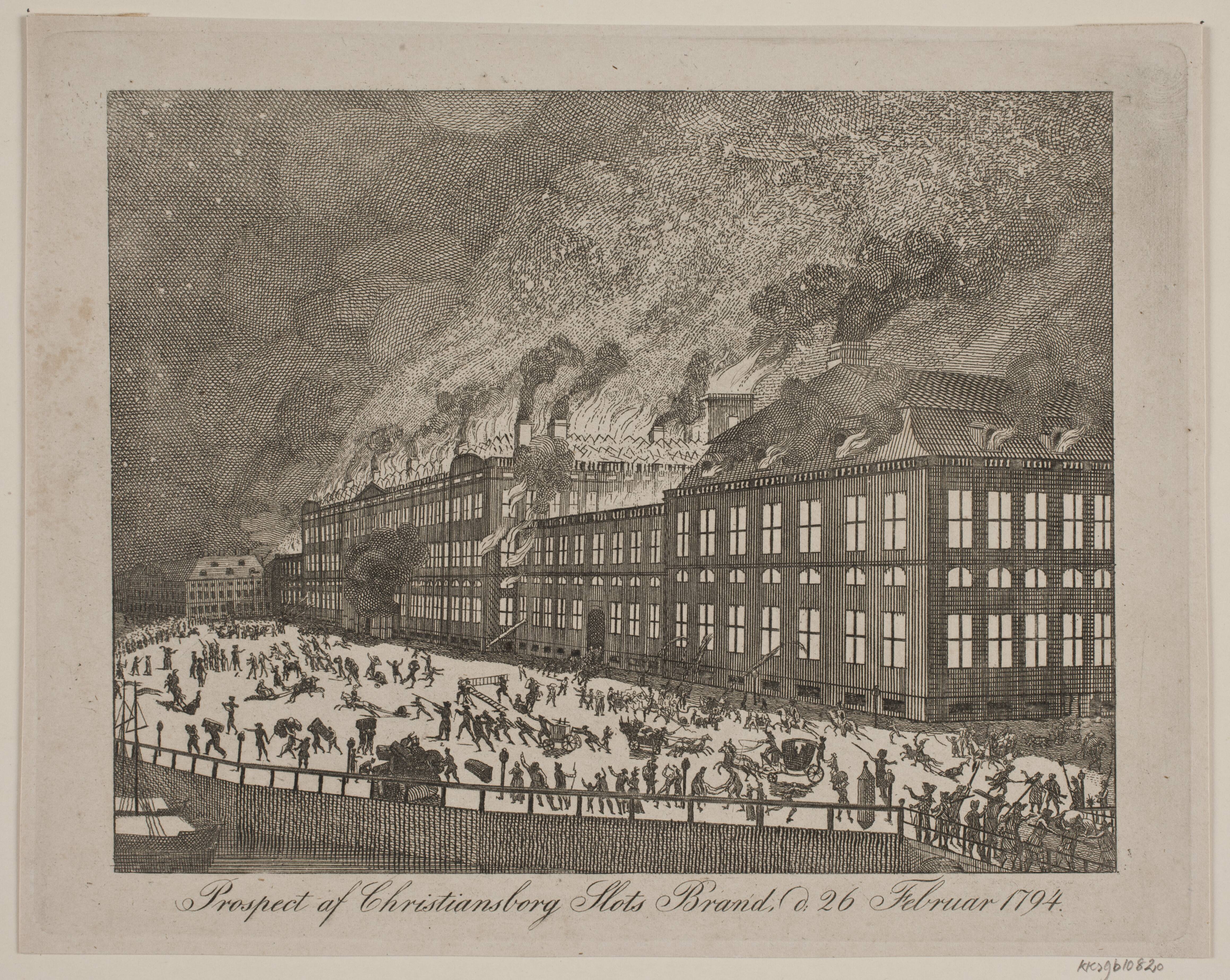 Prospekt af Christiansborgslots brand d. 26. februar 1794