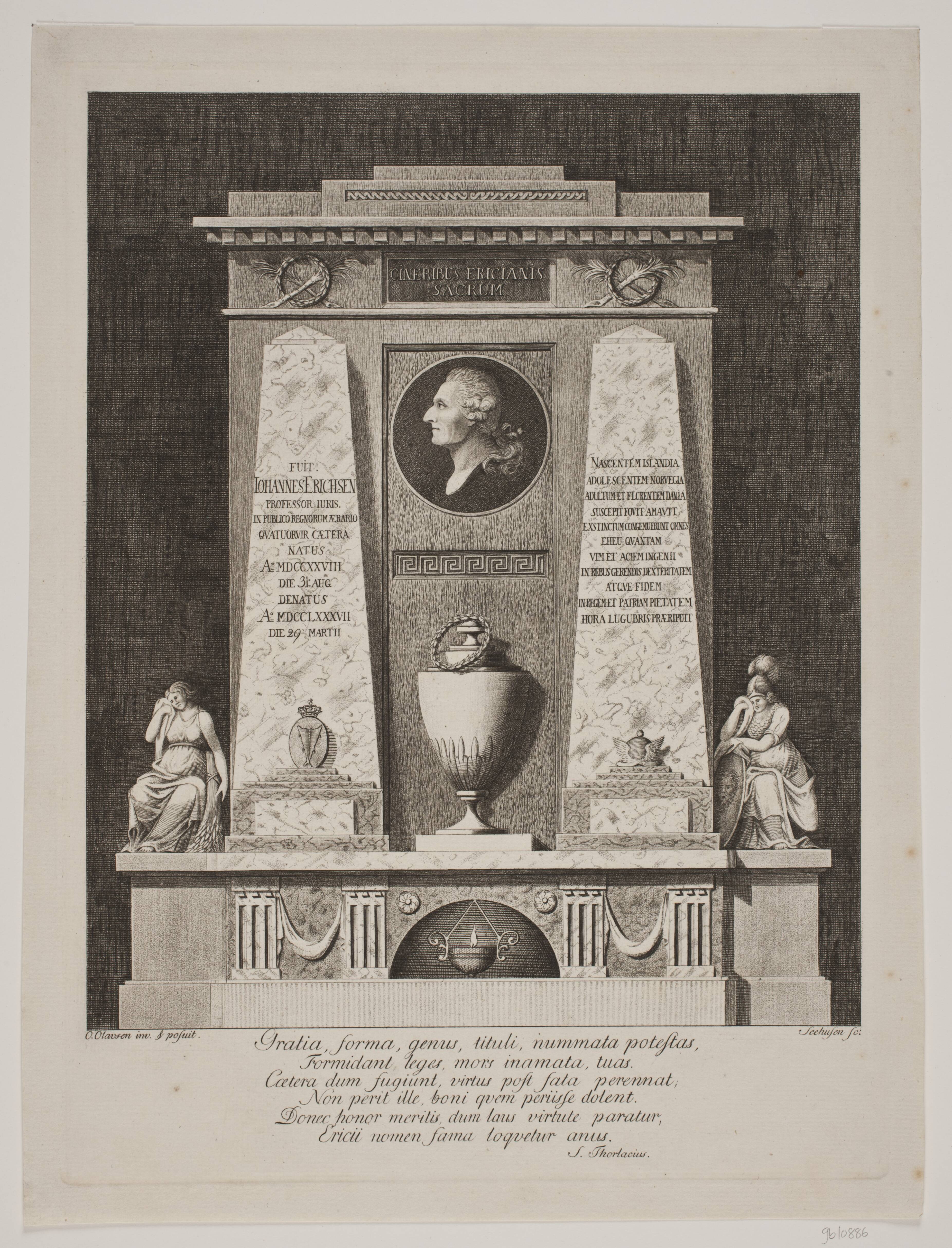 Gravmonument over kongelig bibliotekar Jon Erichsen