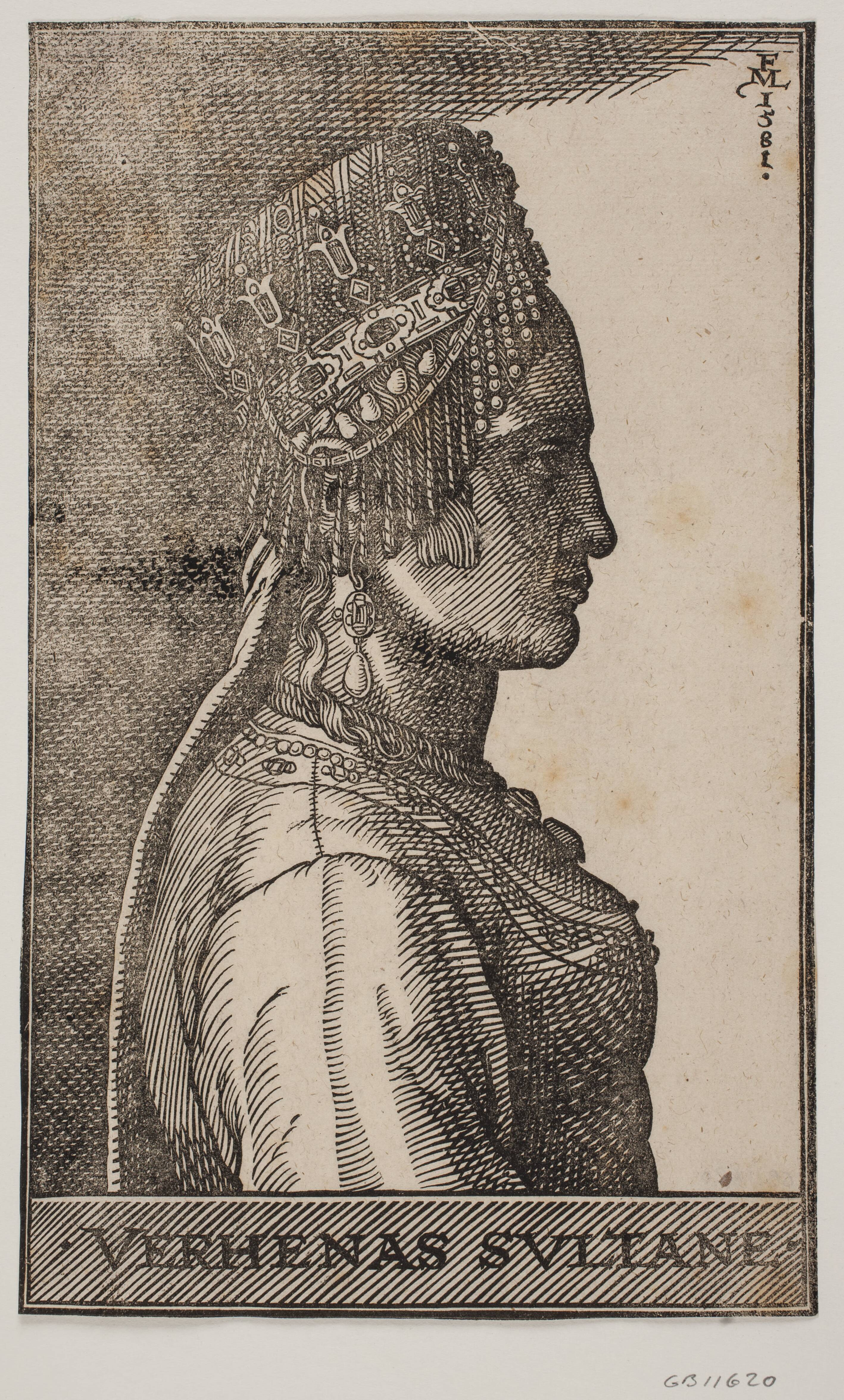 Portrait of a sultan's wife, profile towards the right