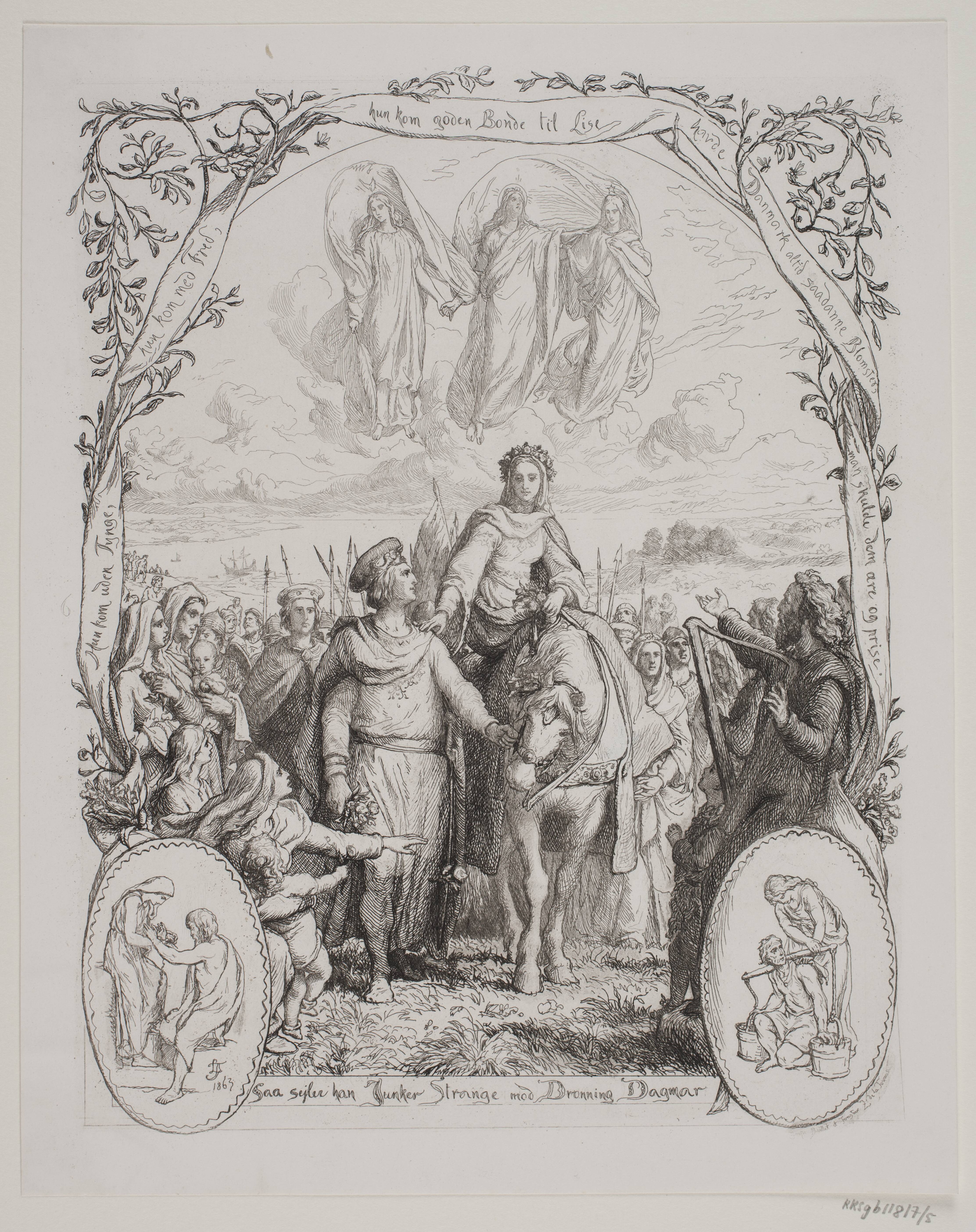 Illustration nr. 6 til "Visen om Dronning Dagmars ankomst til Danmark"