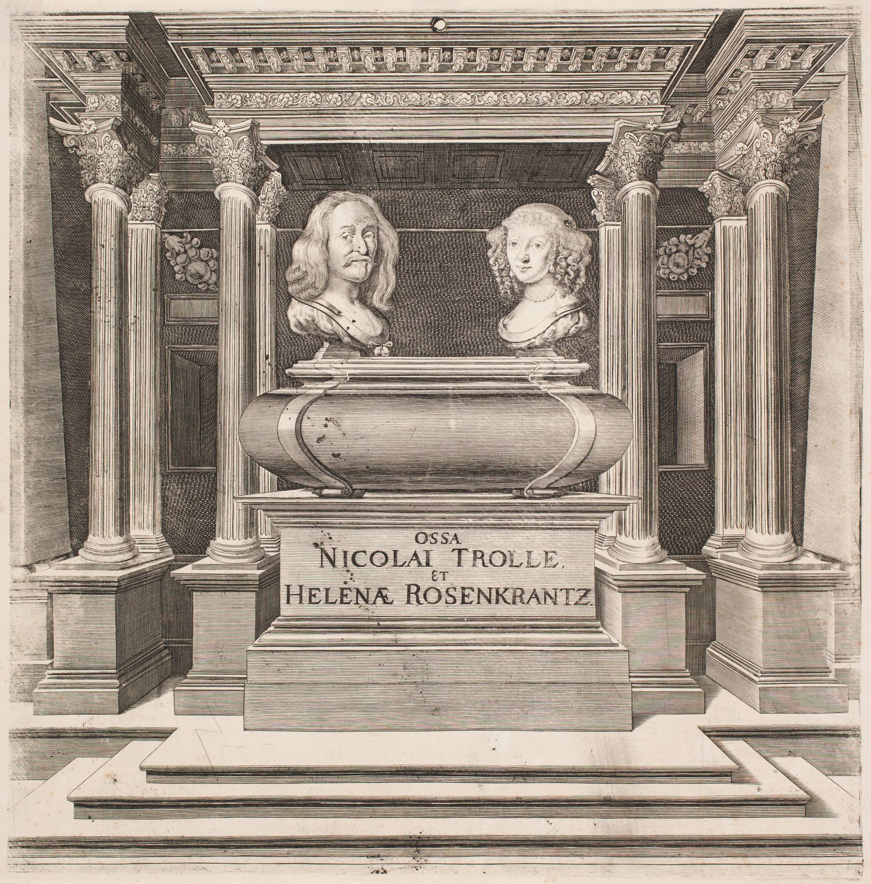 Niels Trolle og Helle Rosenkrantz. Mindeblad