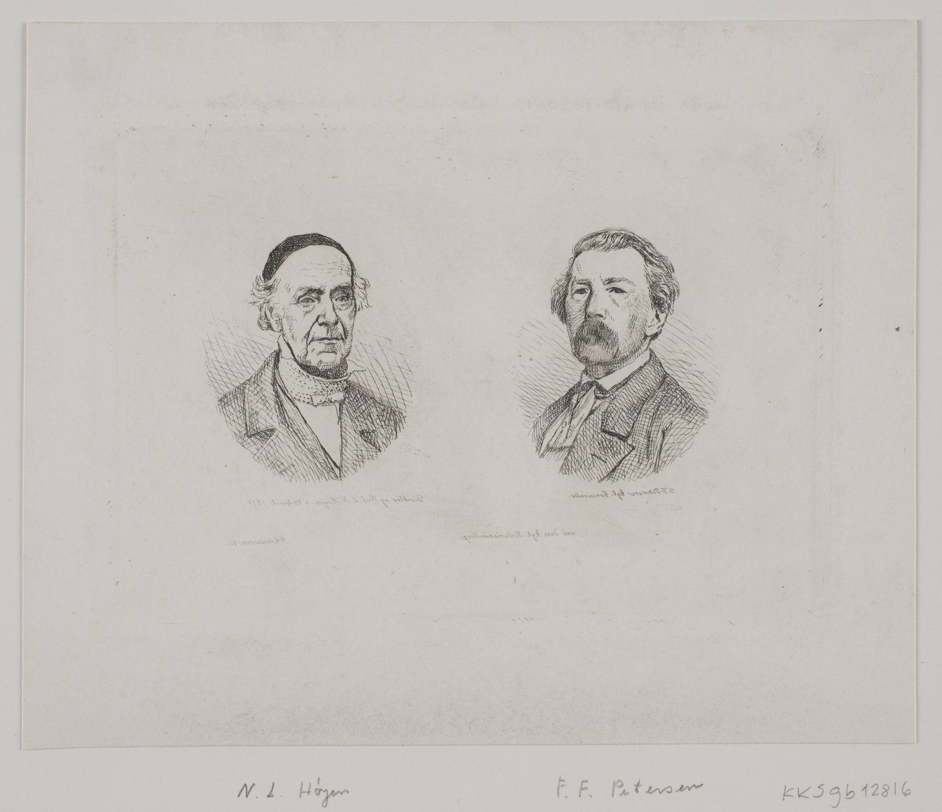 Portrætter af Niels Lauritz Høyen og Fritz Ferdinand Petersen