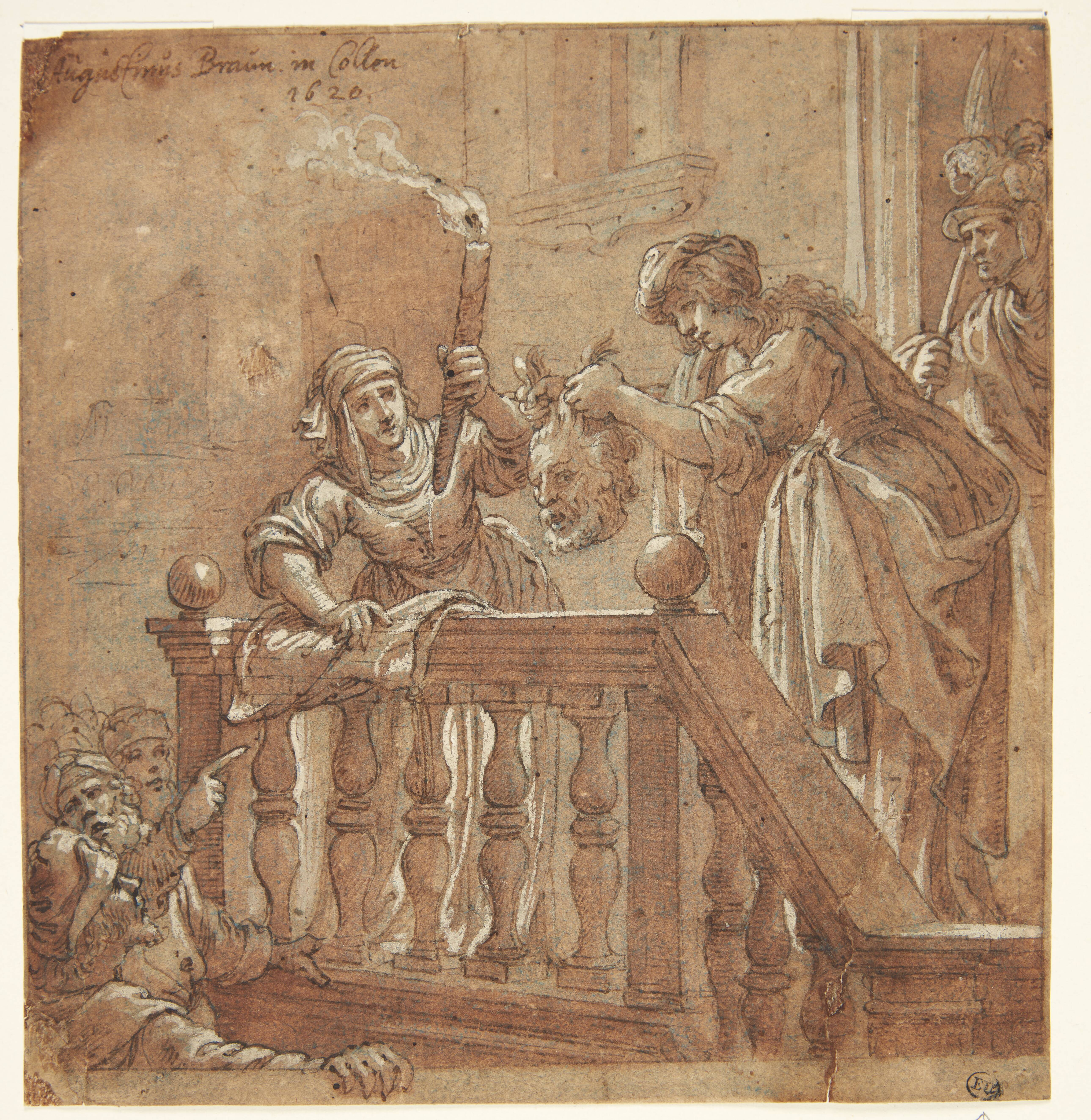 Judith fremviser Holofernes afhuggede hoved for folket