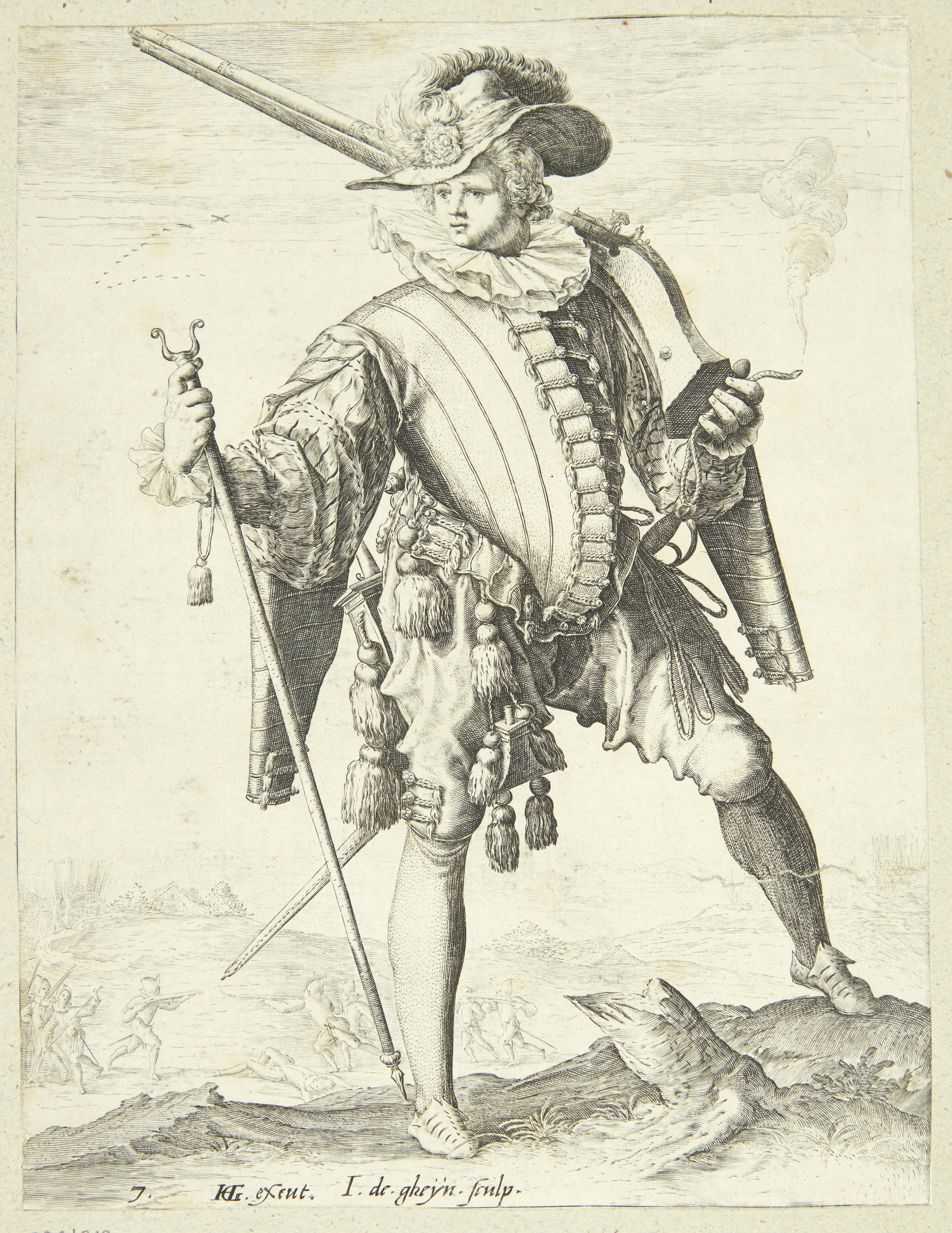 Soldat med hagebøsse (arkebuse)