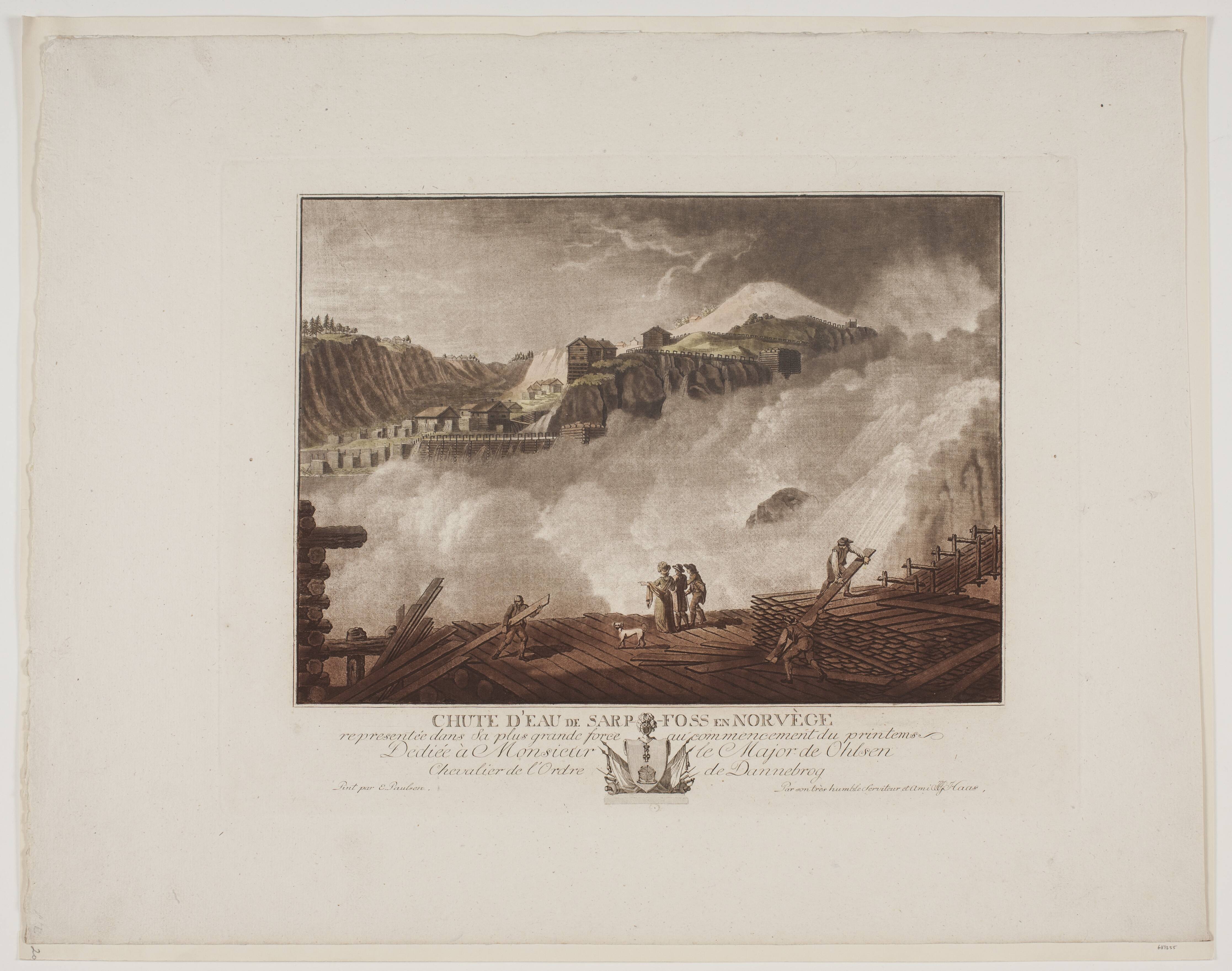 Chute d'eau de Sarp-Foss en Norvège