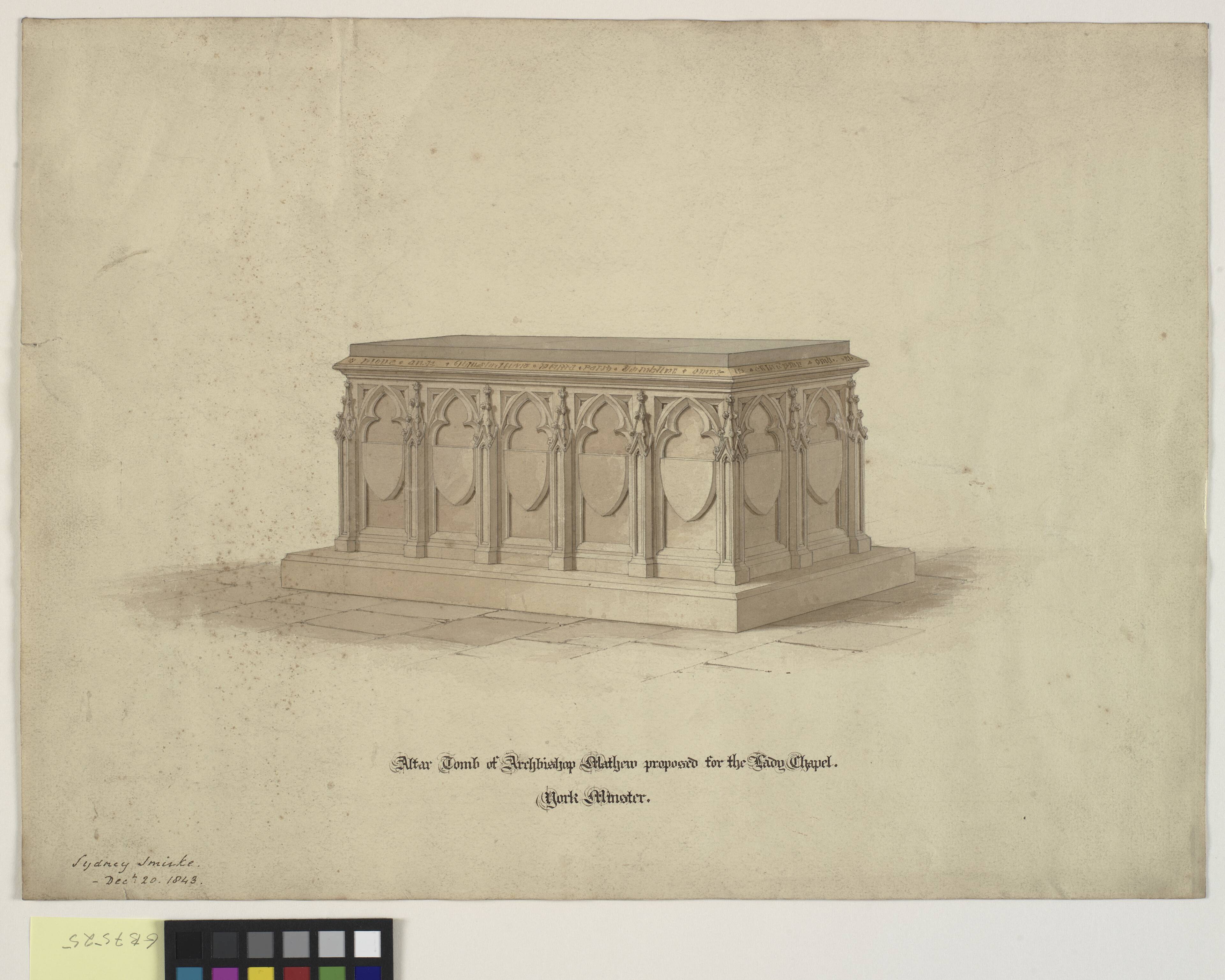 Design for the altar tomb of Archbishop Mathew in York Minster