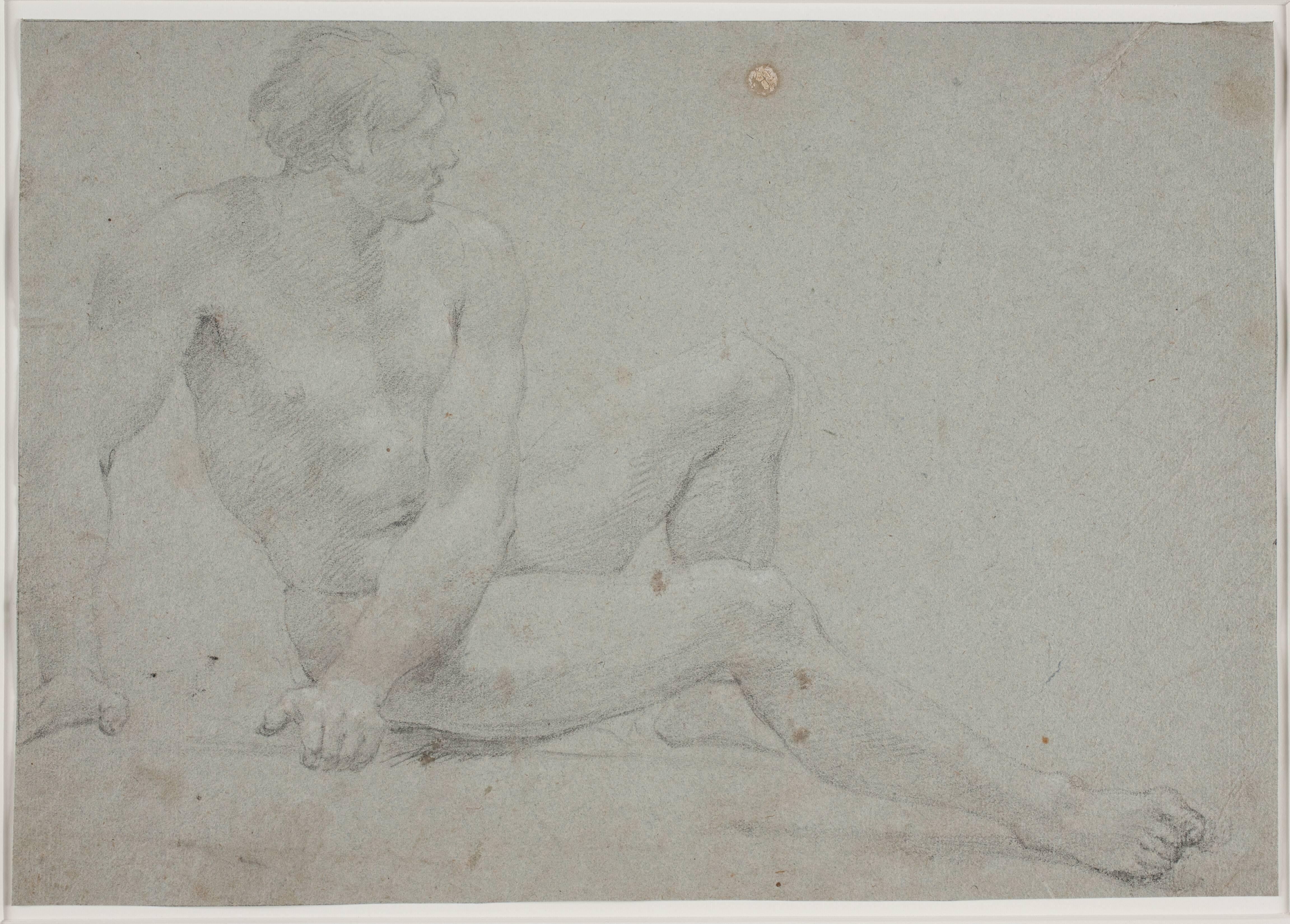 Mandlig modelstudie, siddende