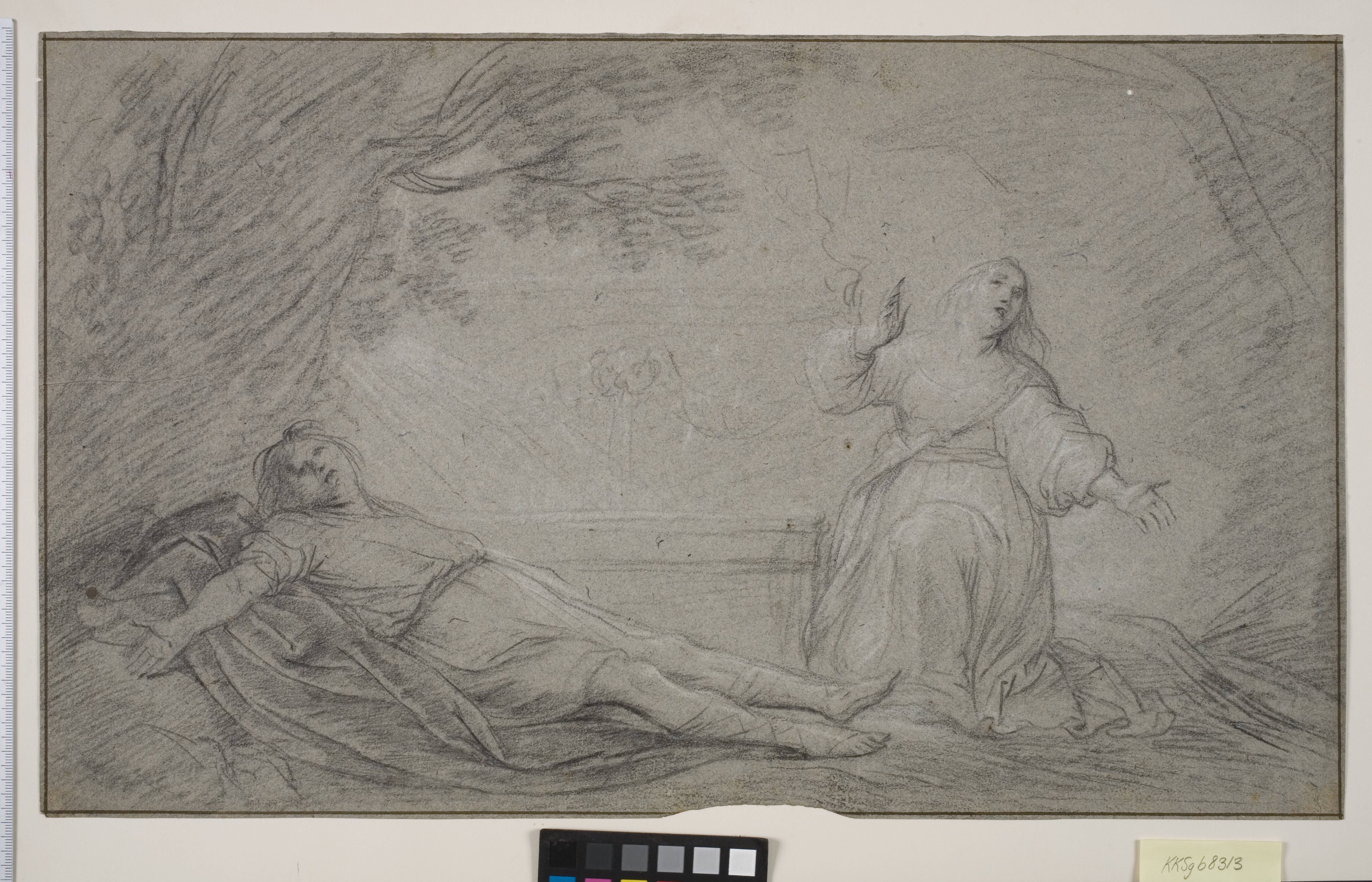 A Mythological scene of a Woman lamenting the death of a young Man