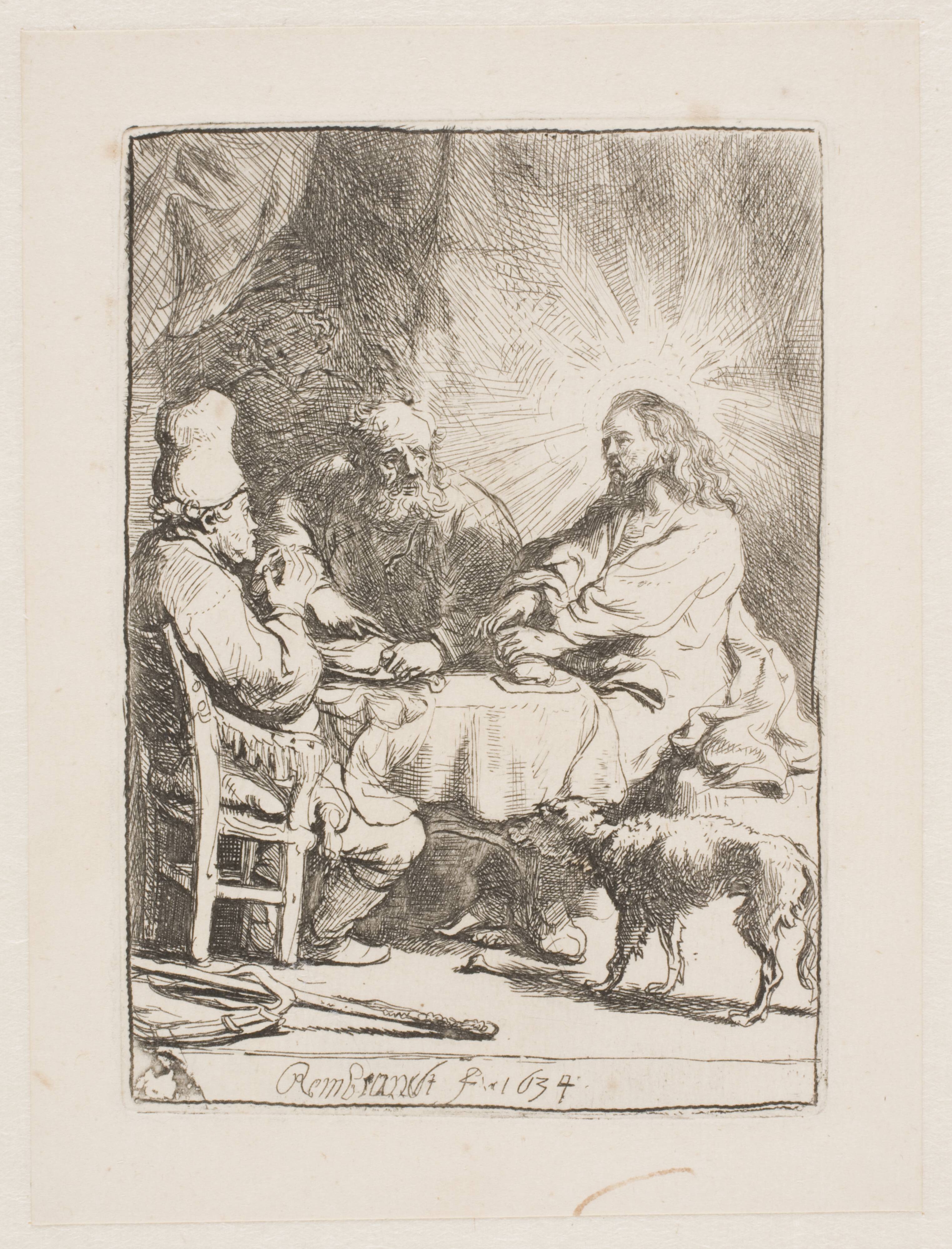 Christ at Emmaus: the smaller plate