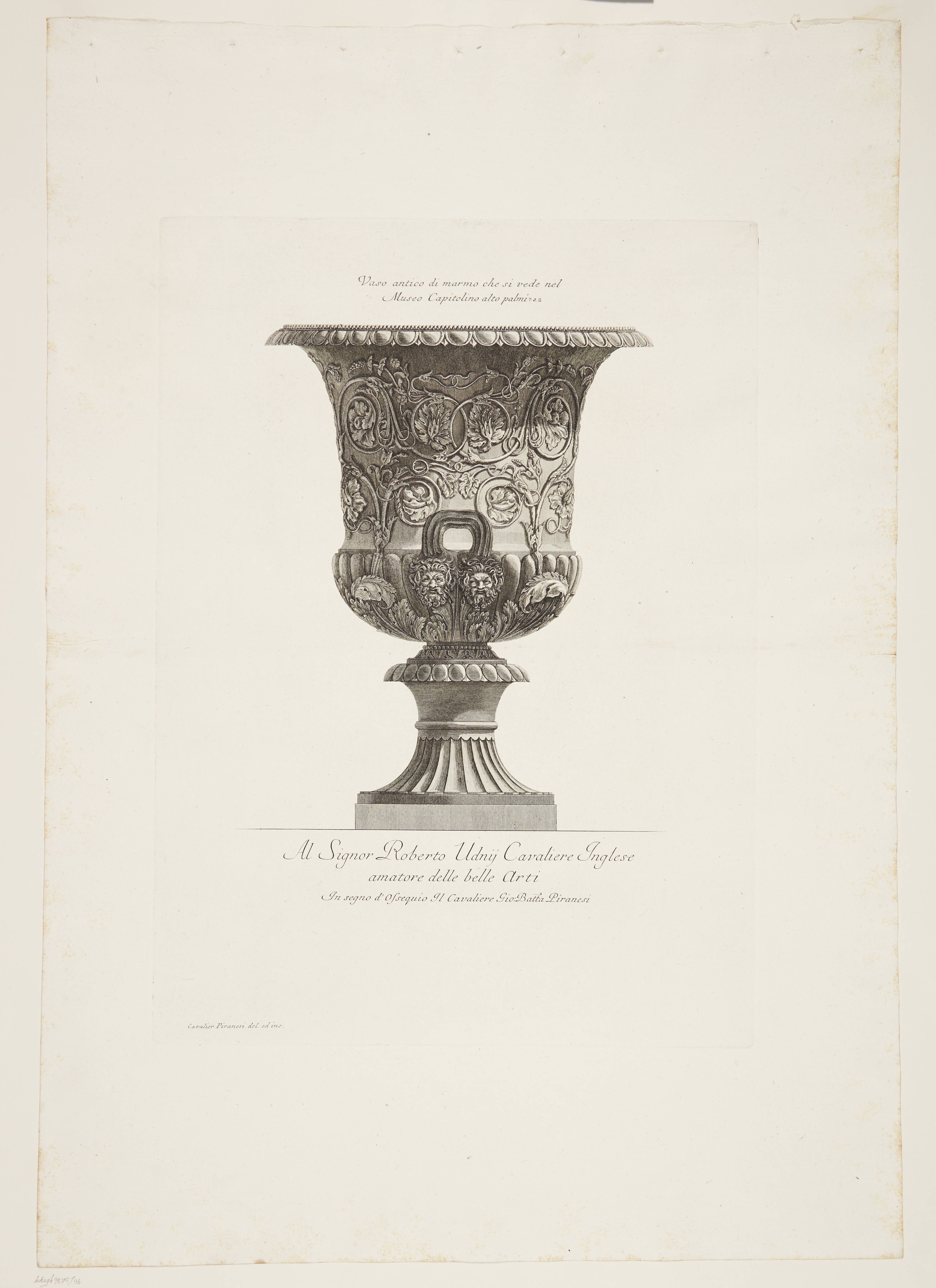 Another view of the same vase as depicted in the preceding etching