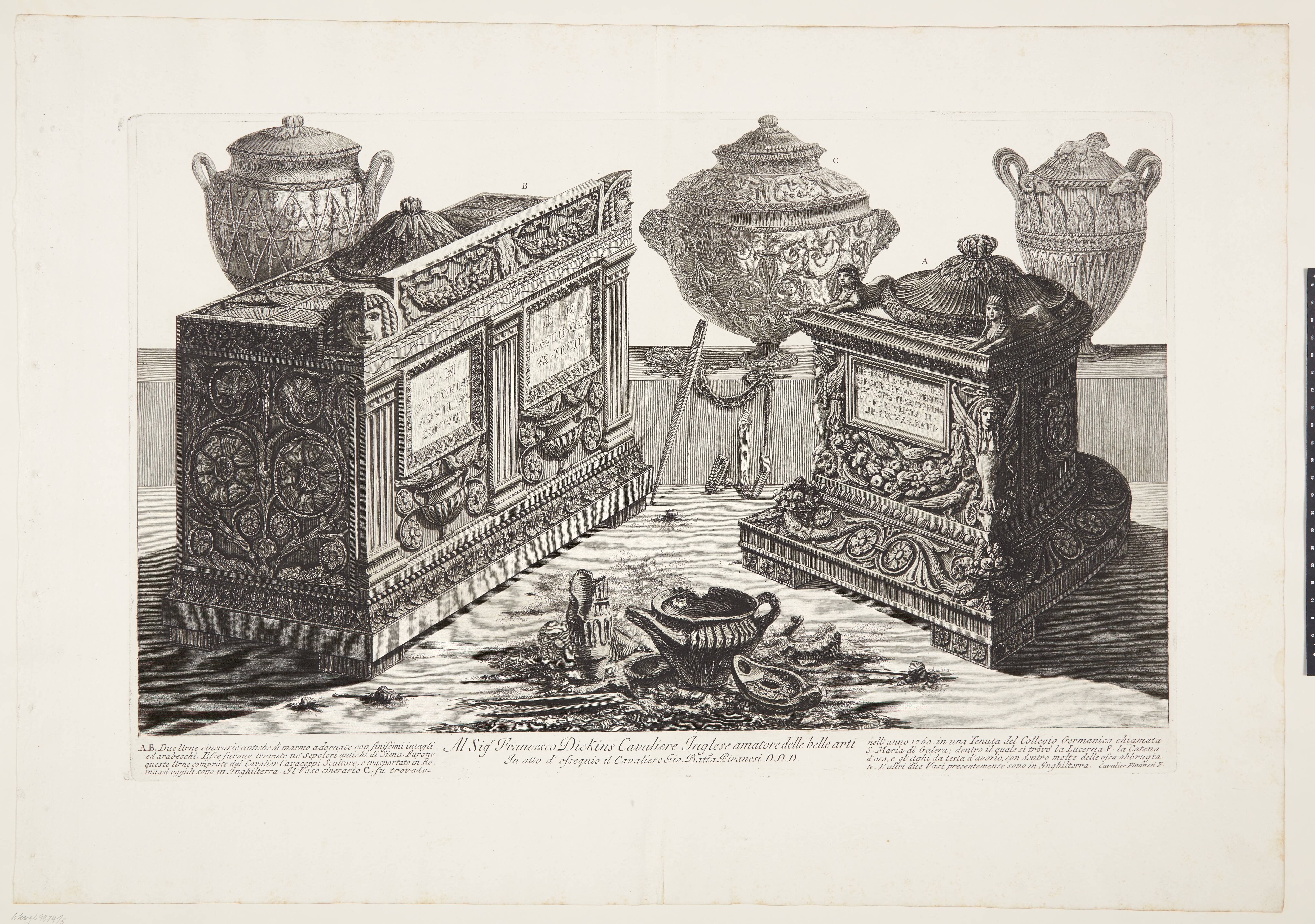 Cinerary urns and lamps