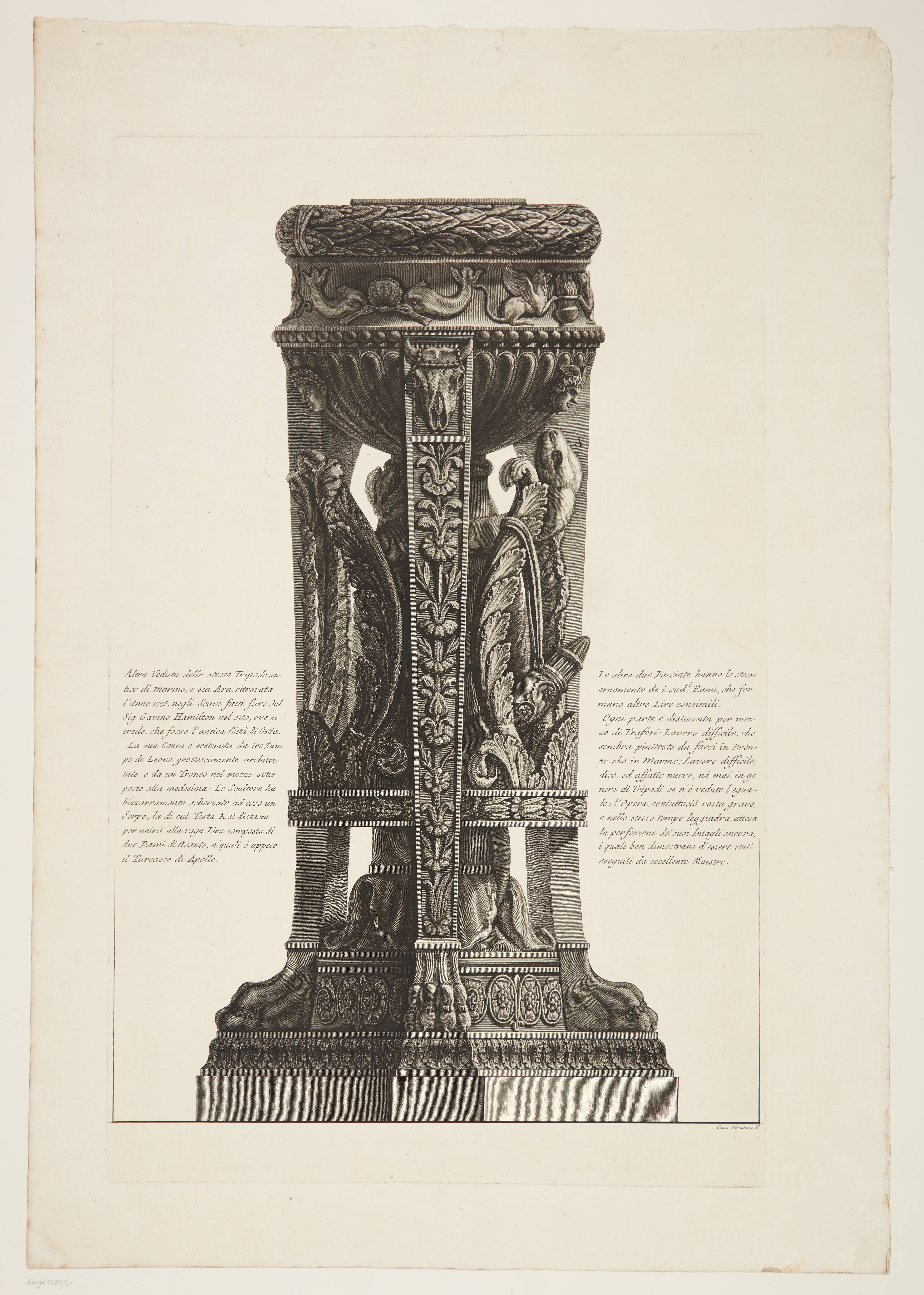 Another view of the same tripod depicted in the preceding etching