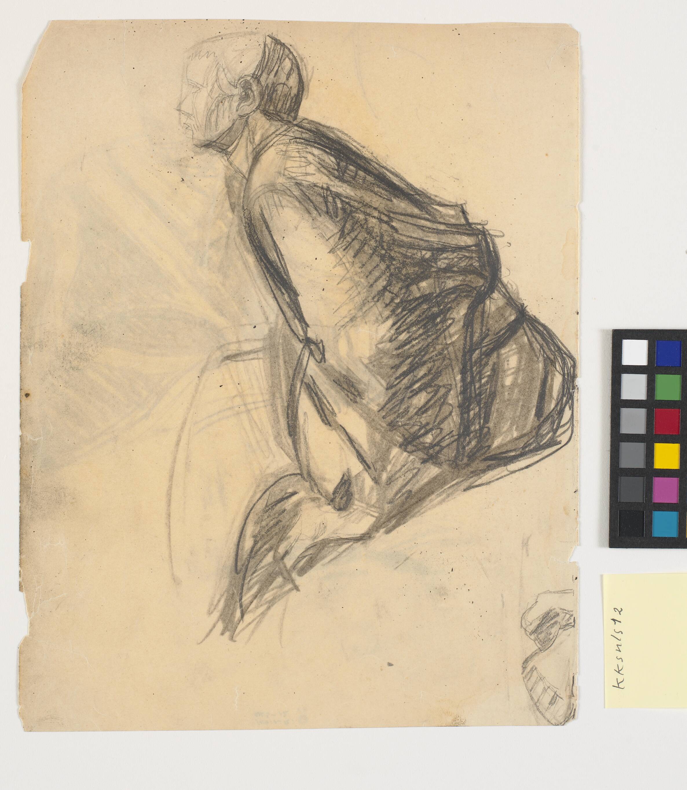 Figurstudie til maleriet "Maria salver Kristi fødder", 1907. Apostel nr. 3 t.h. i billedet
