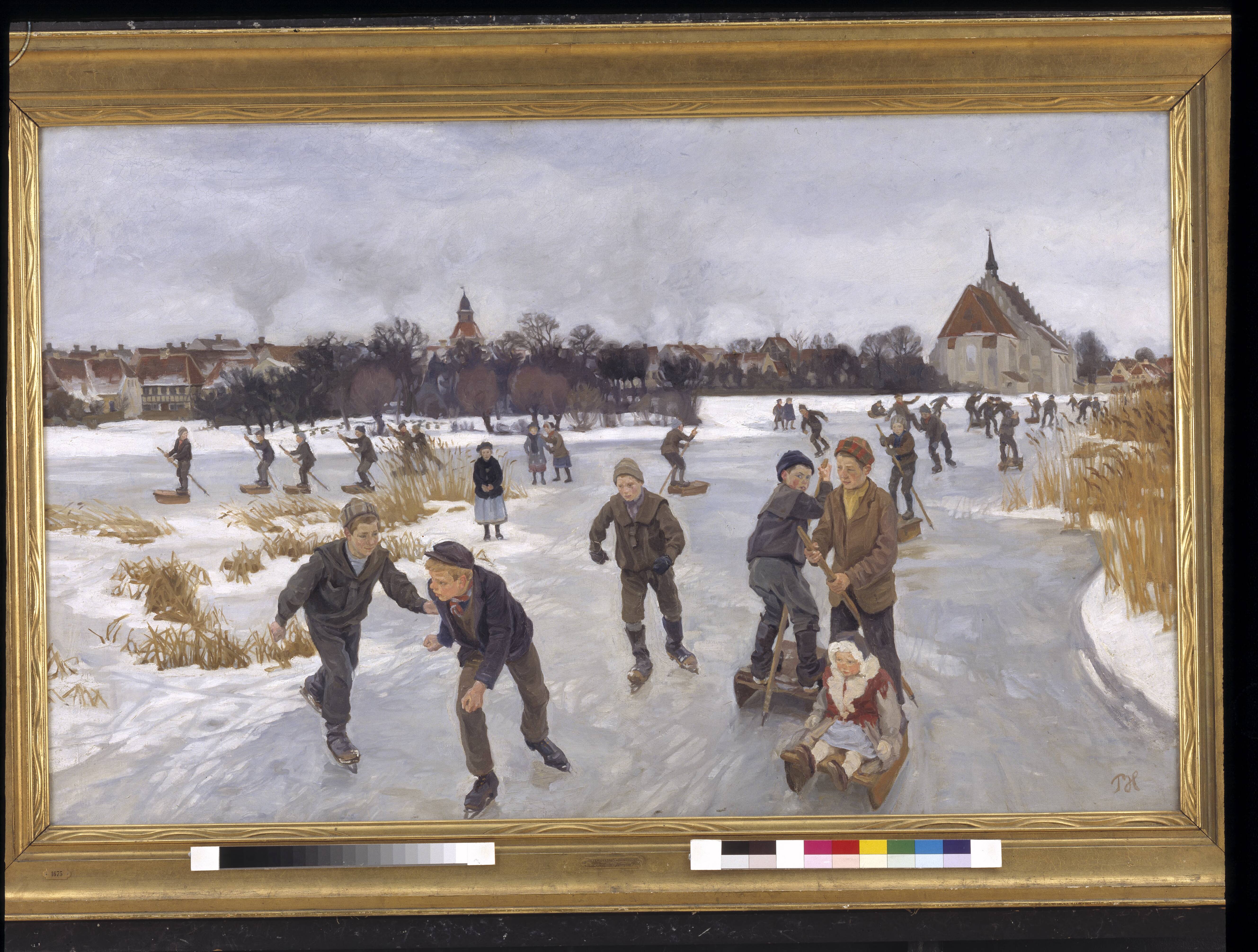 Children skating outside Fåborg