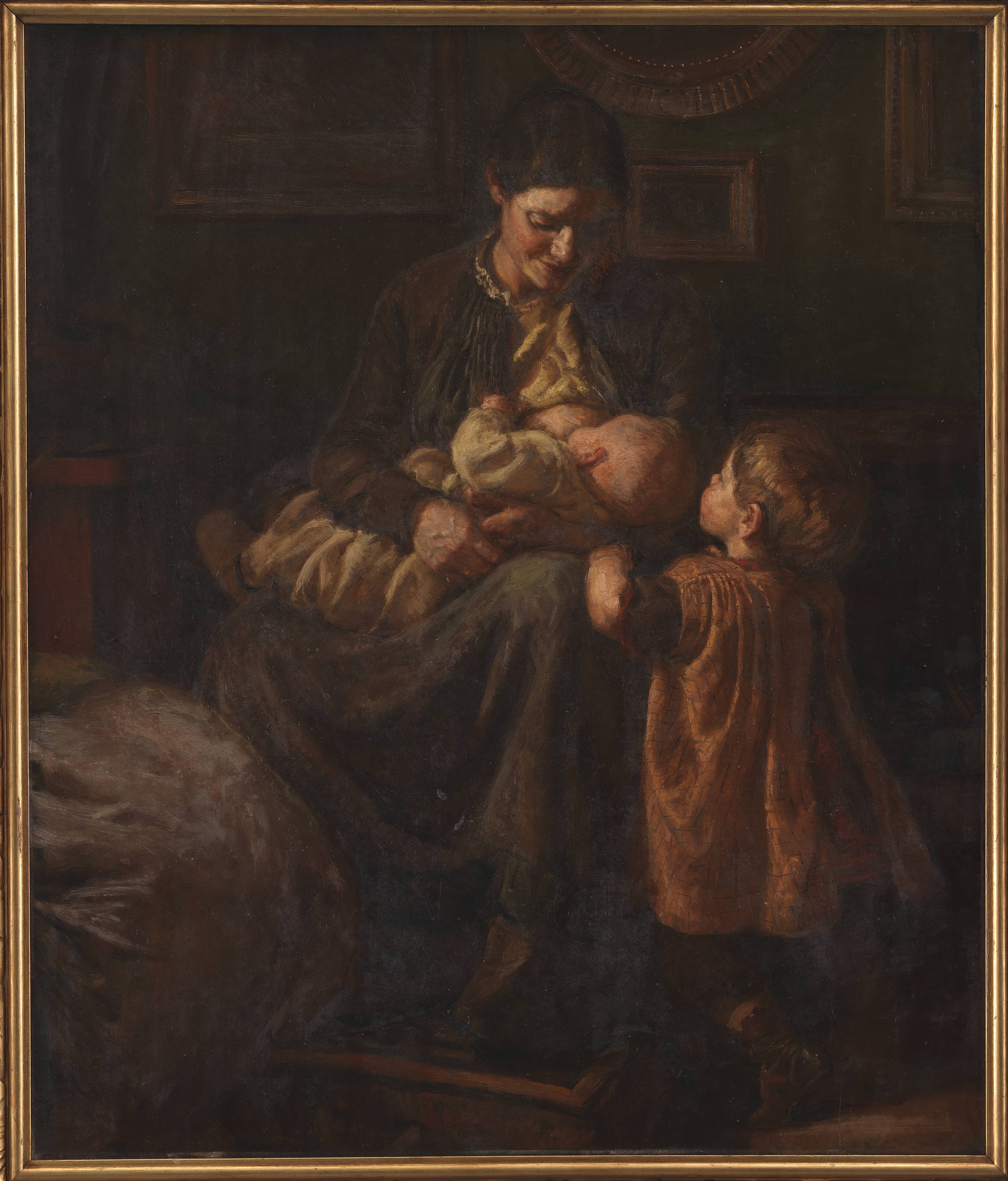 Kunstnerens hustru med to børn