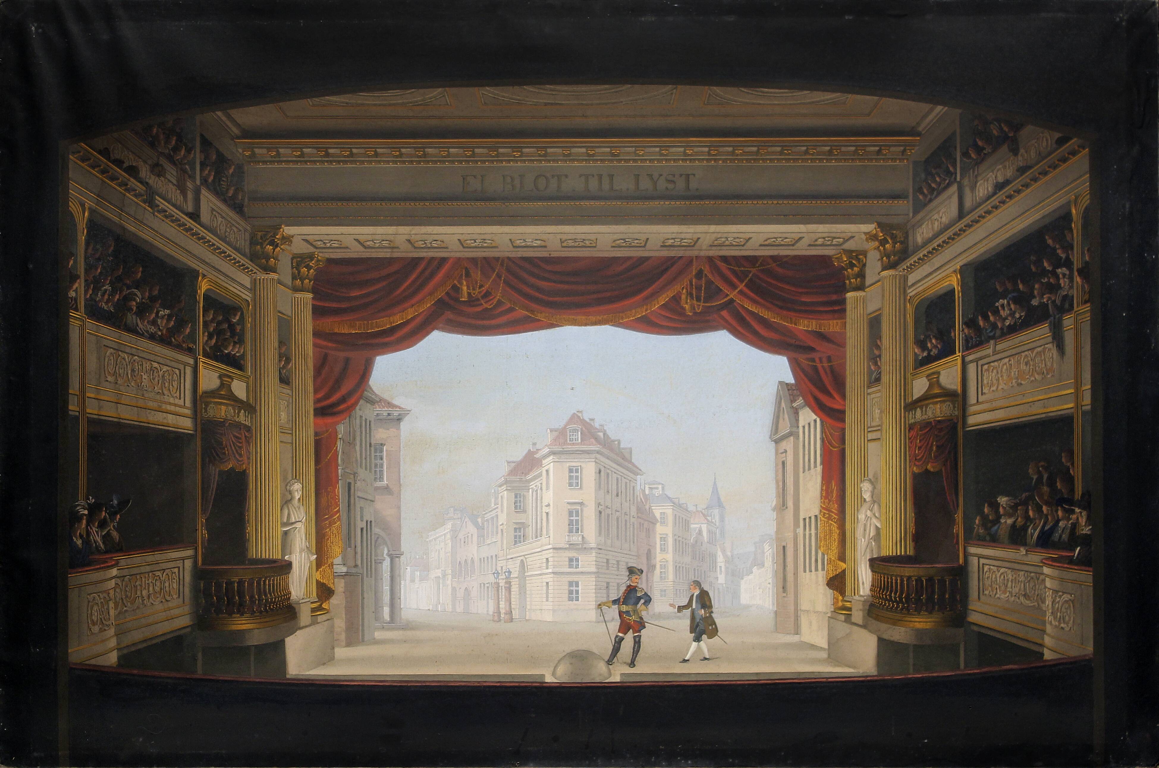 Det indvendige af Det kgl. teater under fremstillingen af Jacob v. Thyboe