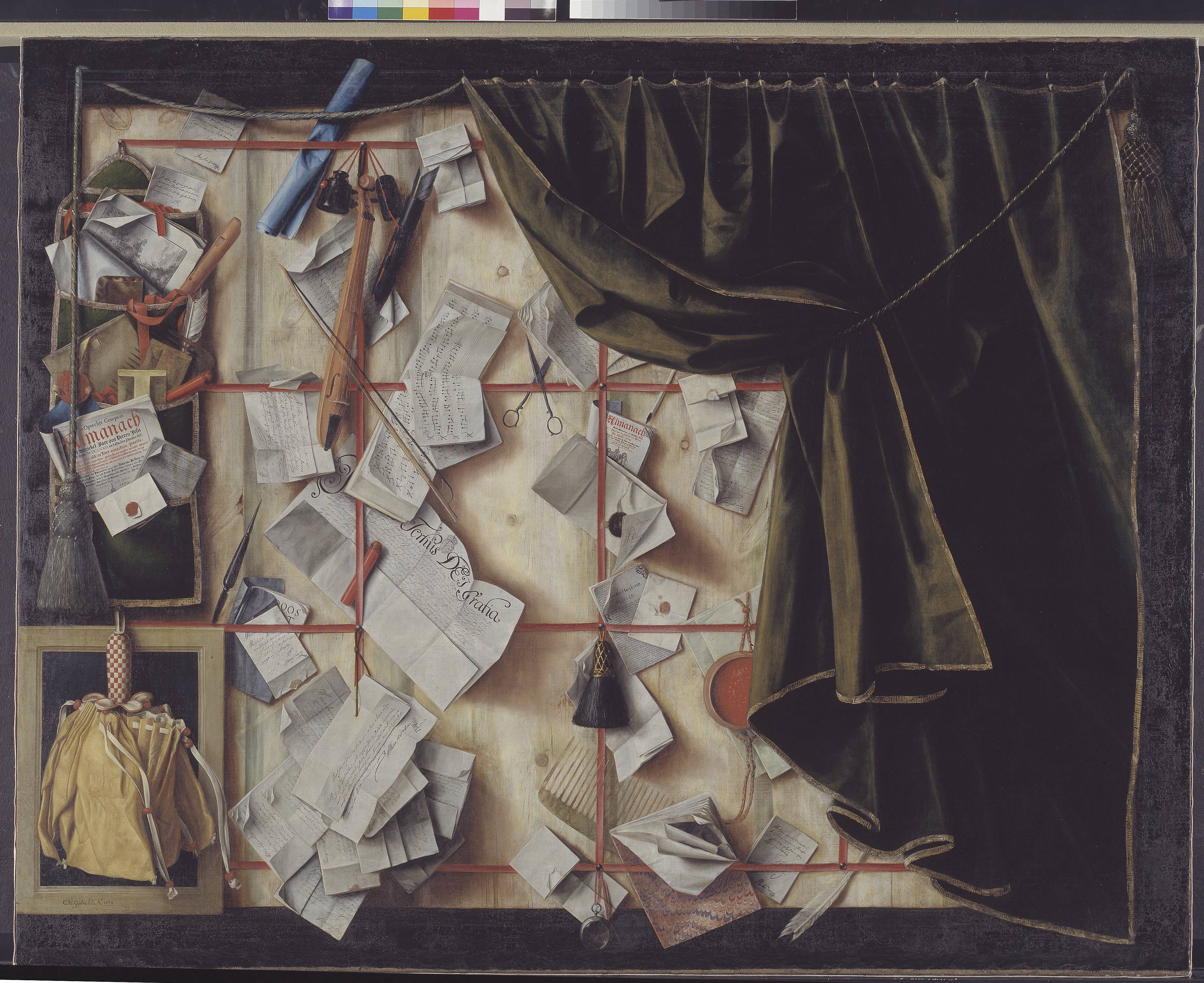 Trompe l'oeil of a Letter Rack with Proclamation by Frederik III