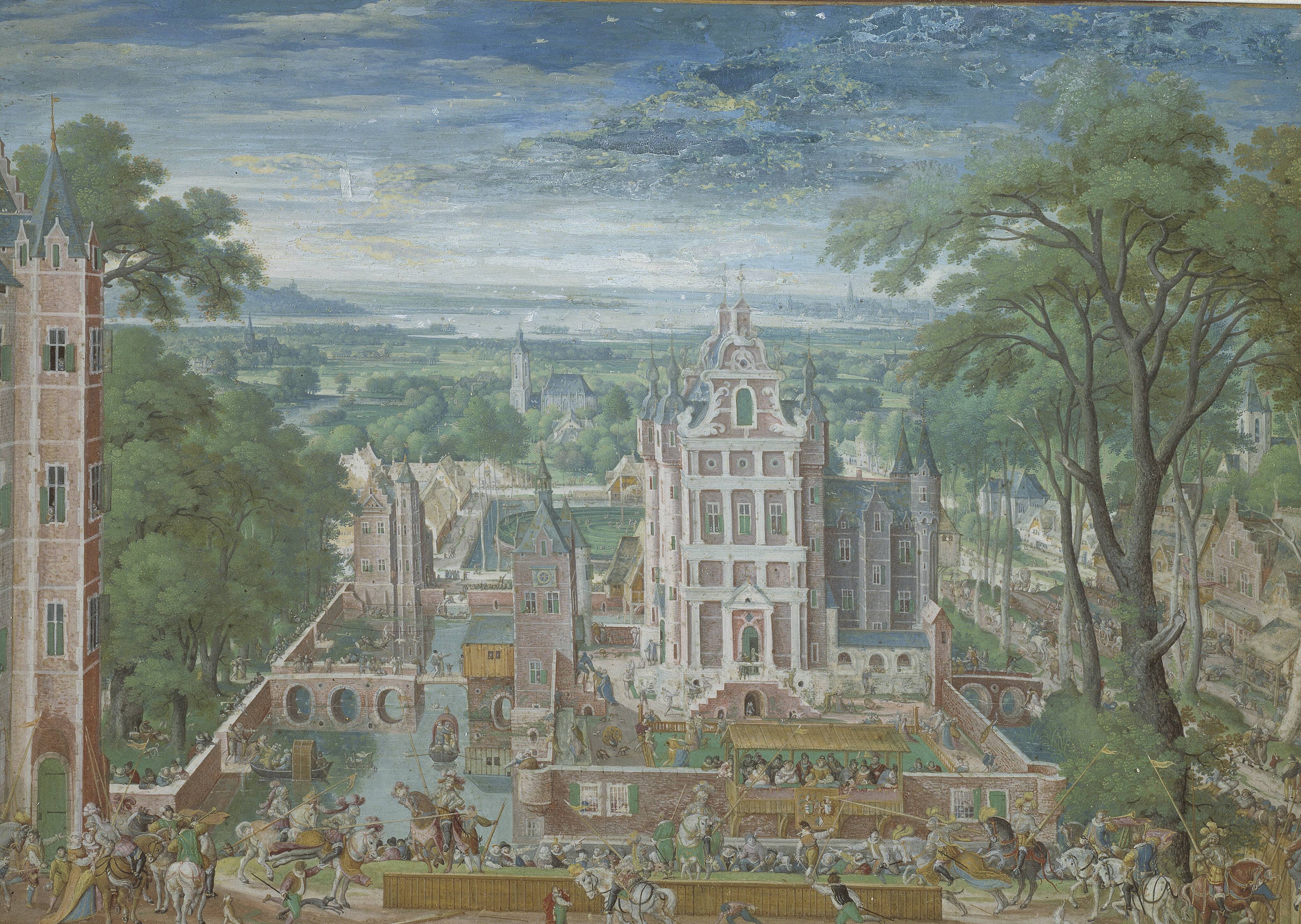 Tournament outside a Castle