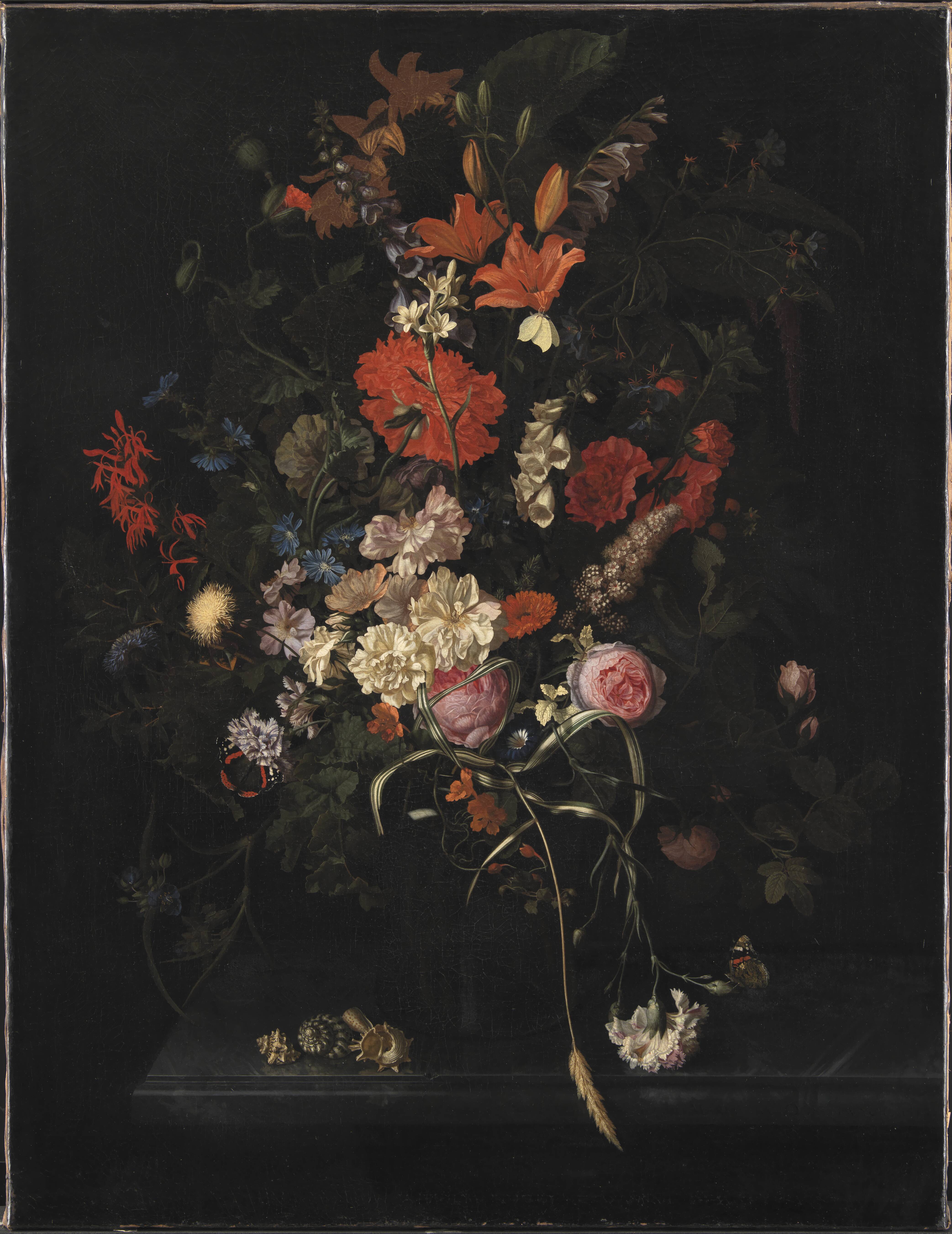Bouquet of Flowers in a Glass Vase