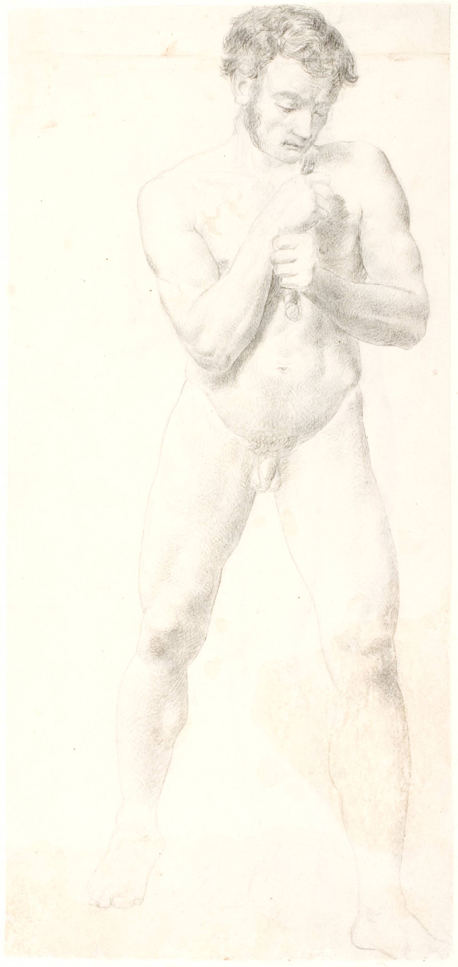 Stående mandlig model, Dankvart Dreyer, 1836