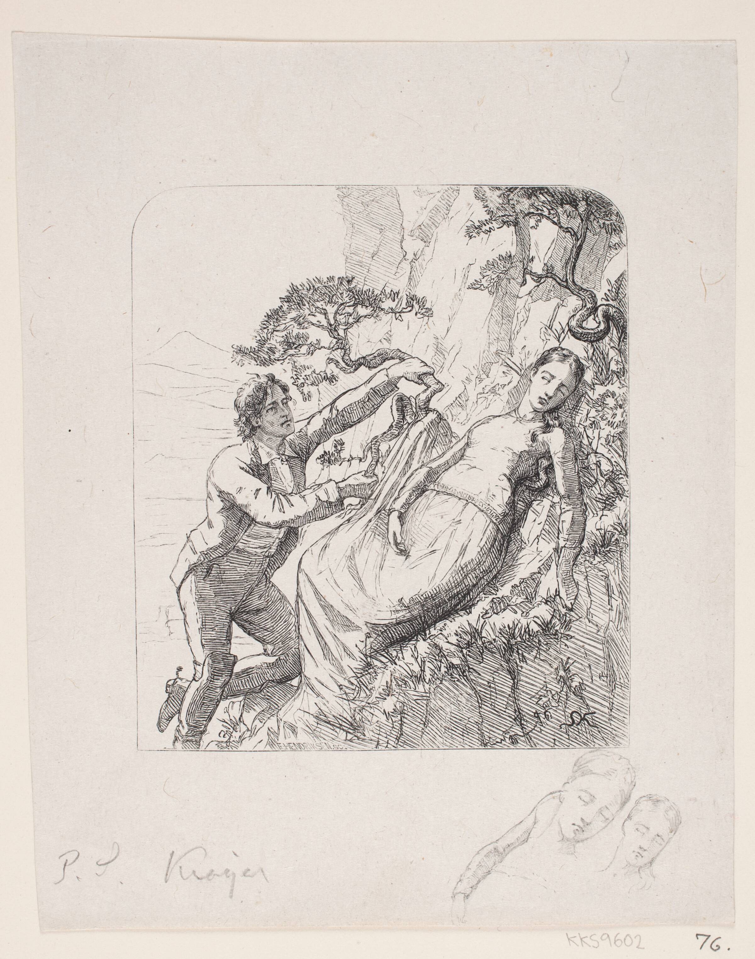 Illustration til Carit Etlar, "Artist", F. Hendriksen, 1847-1875