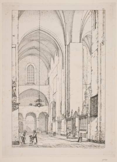 Prospekt af det indre af den nordlige korsarm af Århus domkirke
