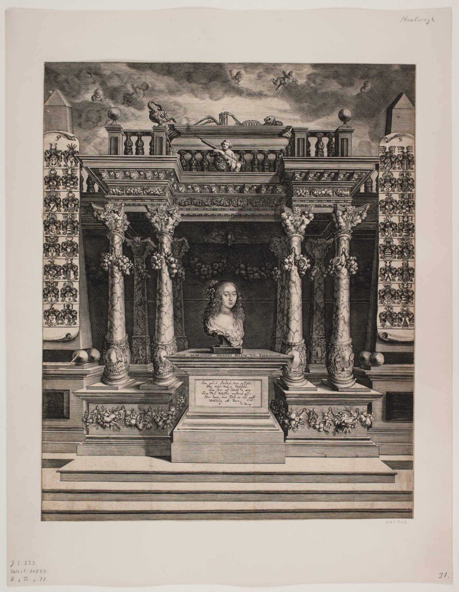 Anne Sehested. Mindeblad, Albert Haelwegh, 1661-1664