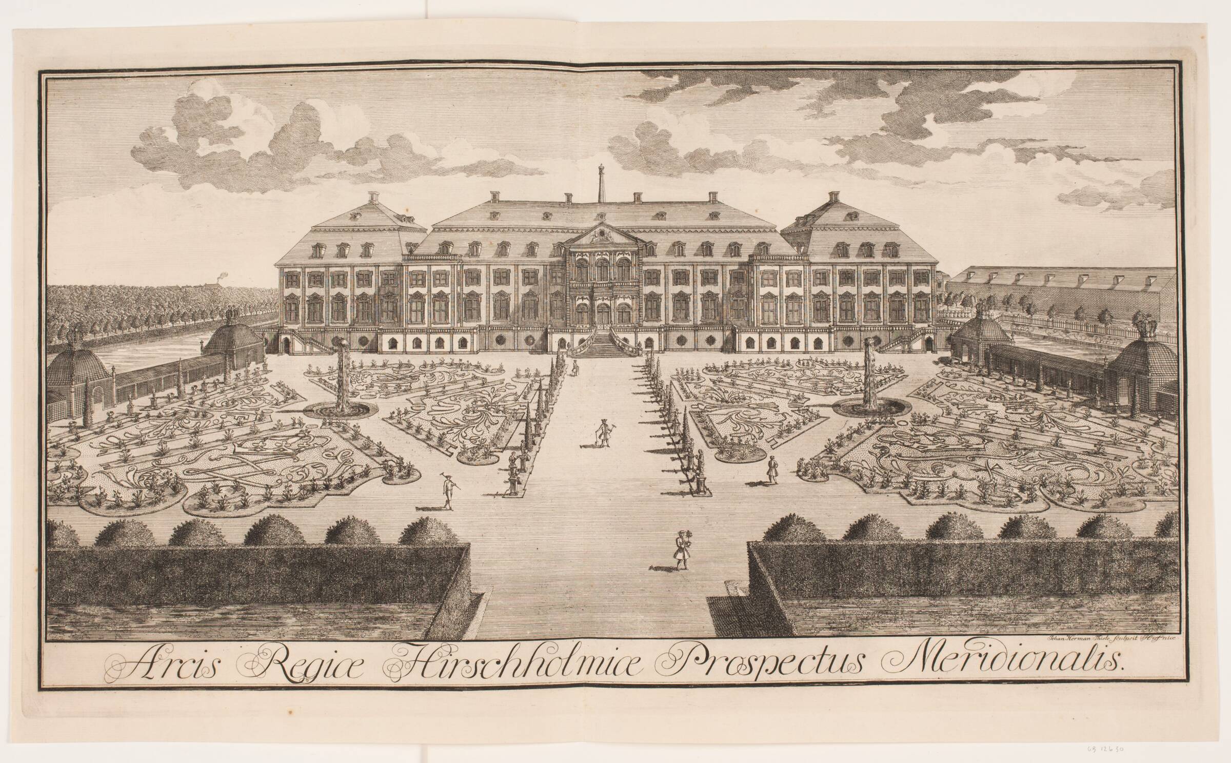 Hirschholm Slot, set fra syd, Johan Herman Thiele, 1740-1741