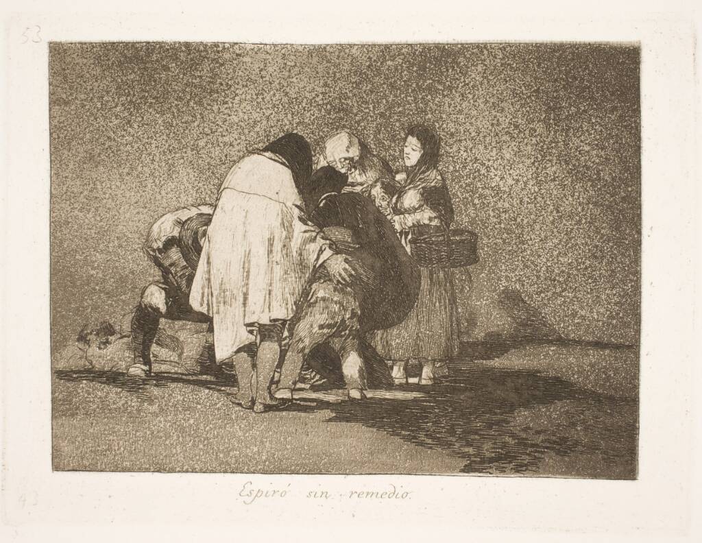 Han døde, uden at man kunne hjælpe ham (53), Francisco de Goya, 1810-1820