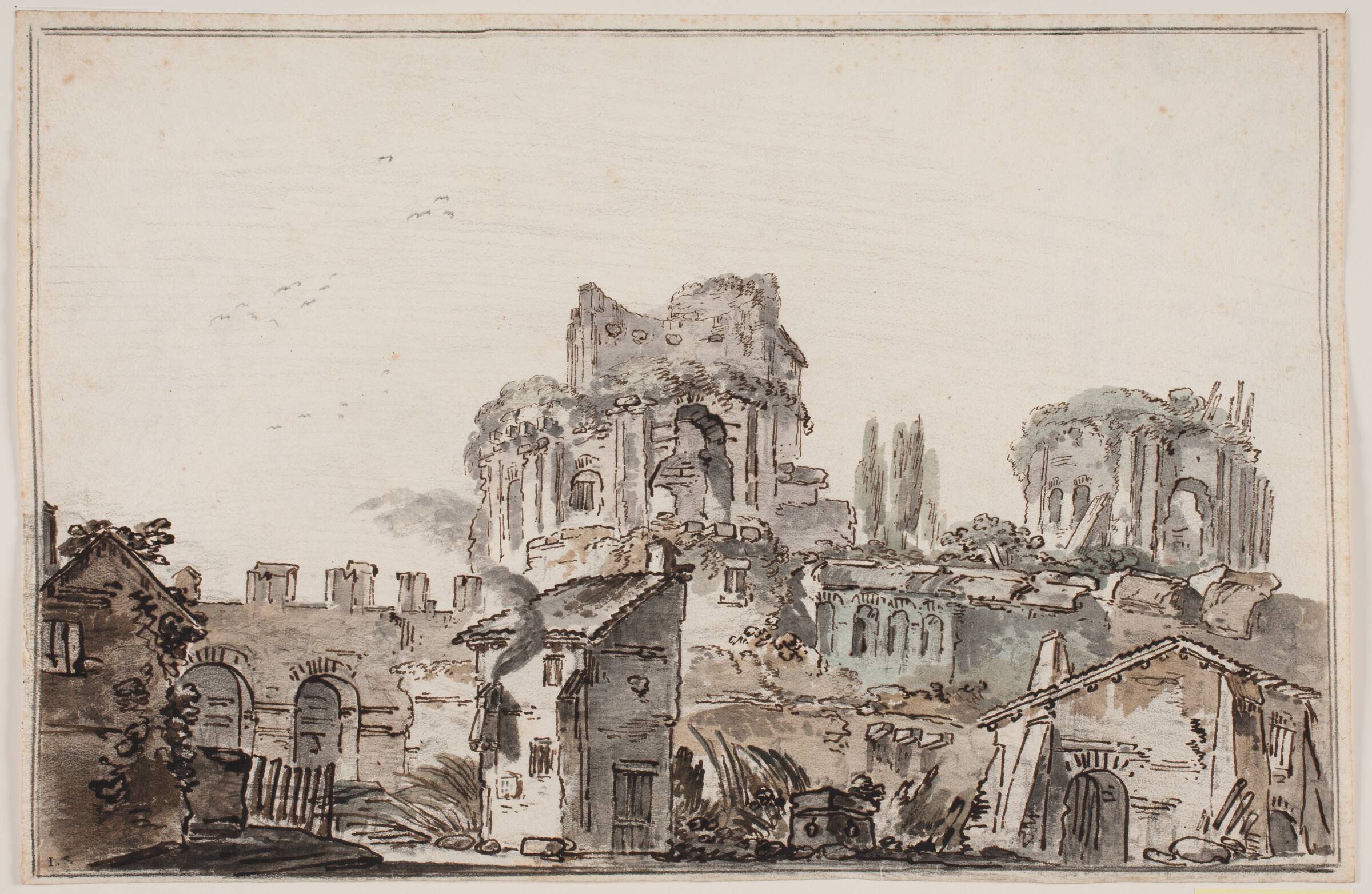 Prospekt med ruiner, Jens Petersen Lund, 1730-1793