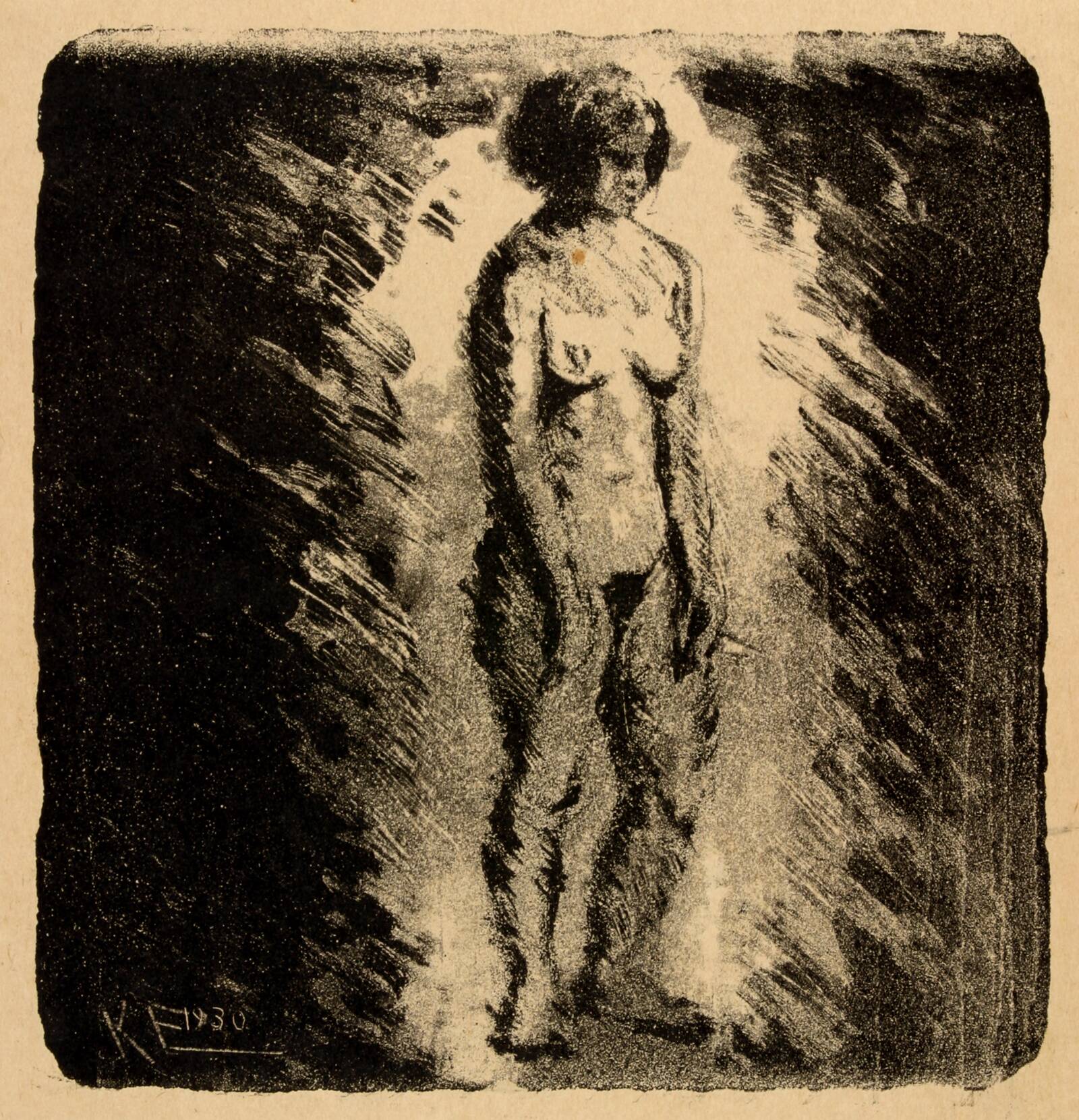 Stående kvindelig model, helfigur, Kaj Ejstrup, 1930