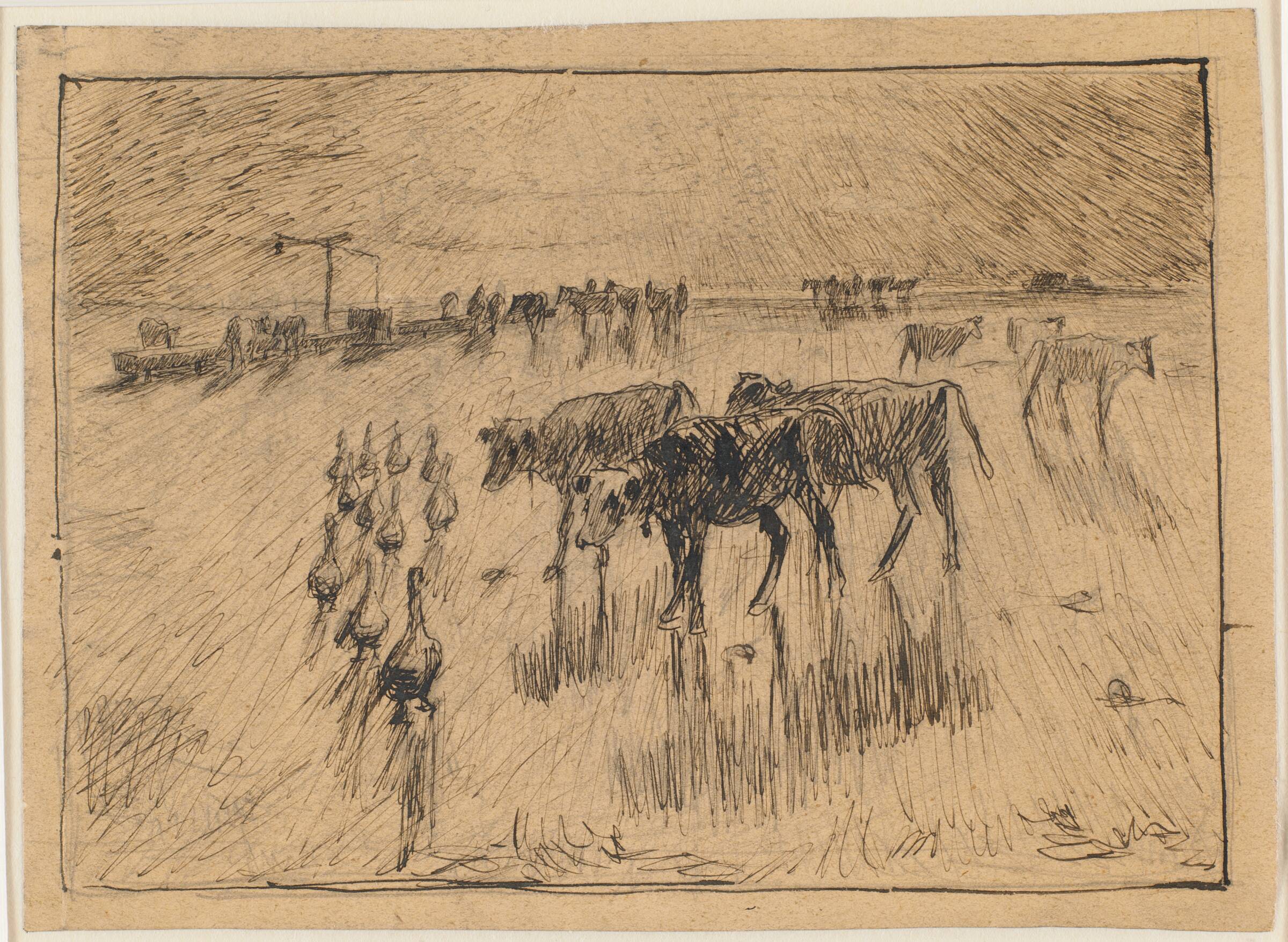 Med solen i øjnene. Hollænderbrønden på Saltholmen, sen eftermiddag, Theodor Philipsen, 1886