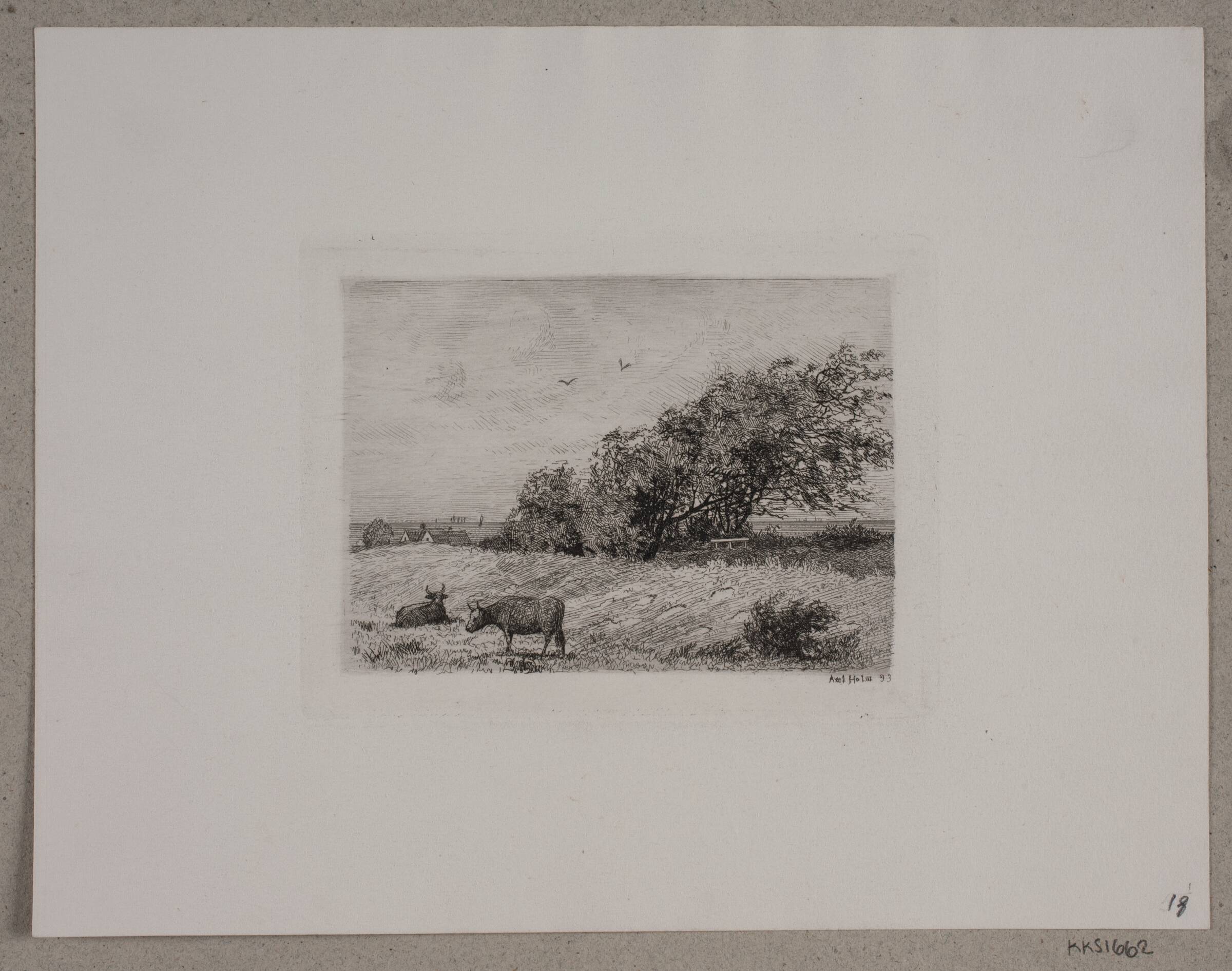 Landskab ved stranden, Axel Holm, 1893