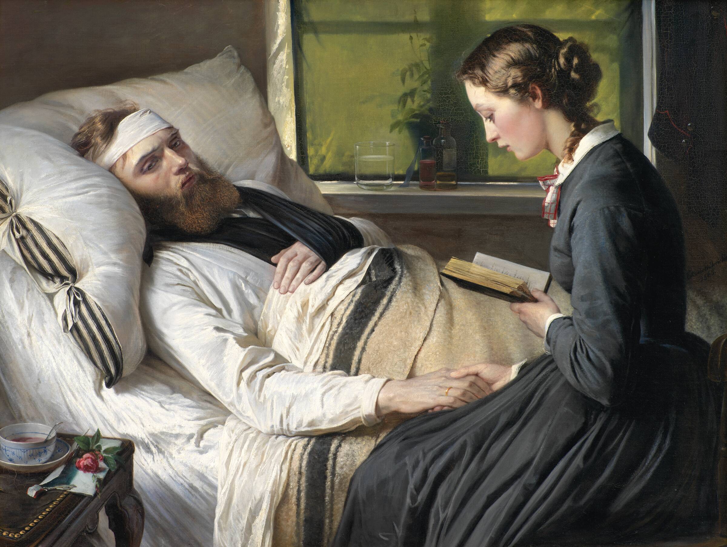 En såret dansk kriger, Elisabeth Jerichau Baumann, 1865