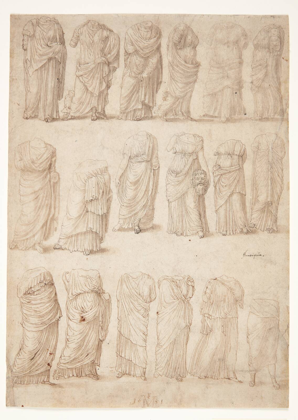 Dancing peasants and a warrior on horseback followed by two lansquenets, by Hans Sebald Beham, 1500-1549