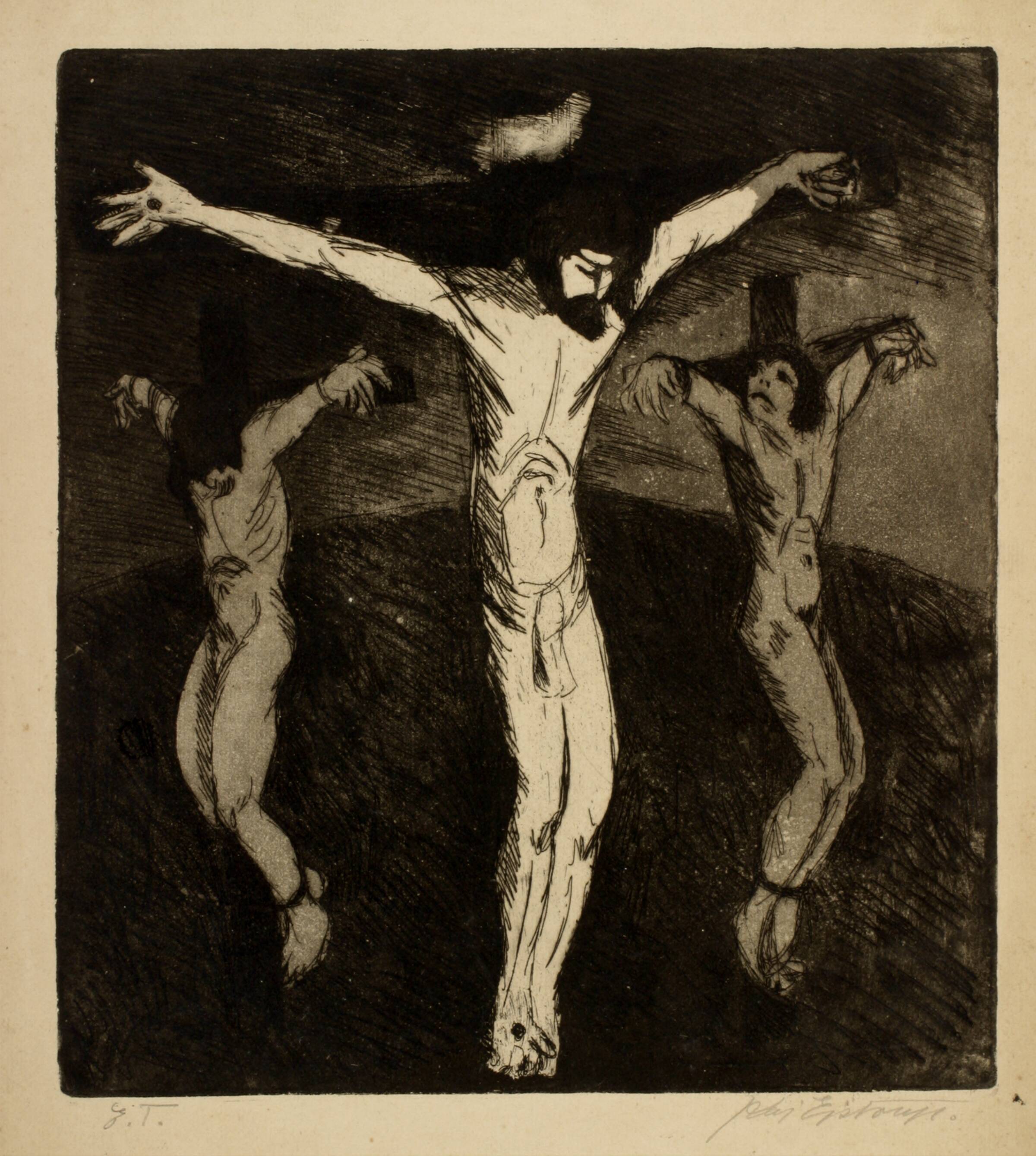 Korsfæstelse - Kristus og de to røvere, Kaj Ejstrup, 1929